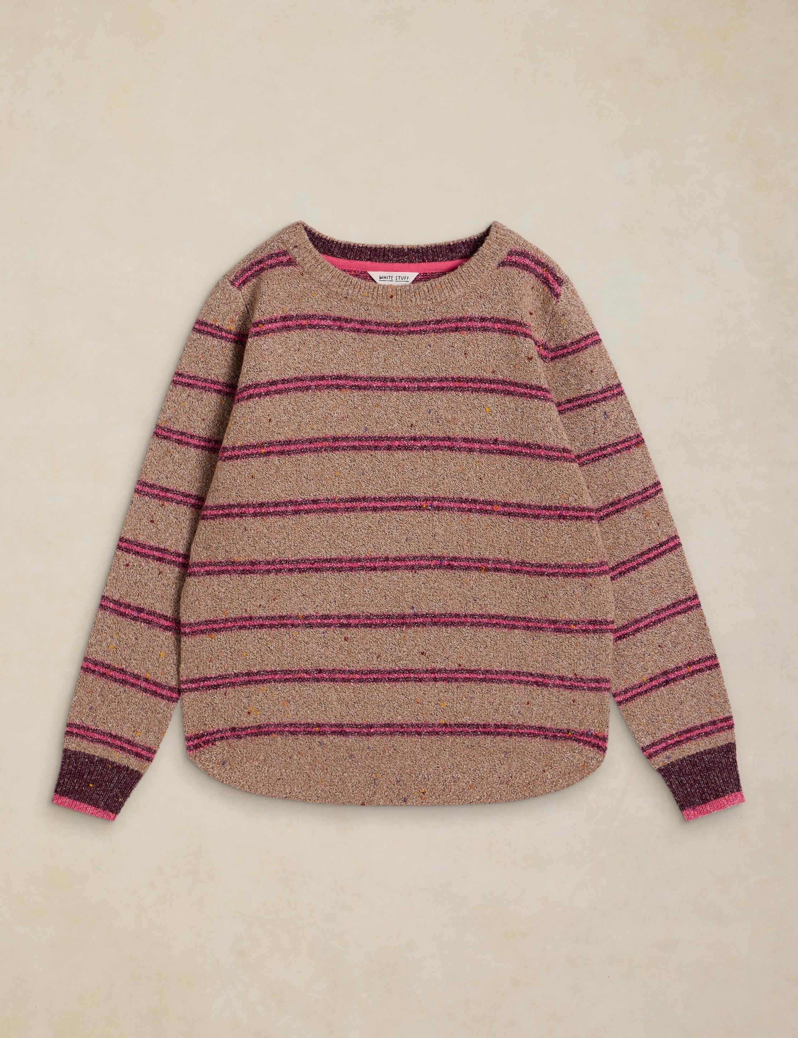 Stripe Nep Yarn Crew Neck Jumper 2 of 6