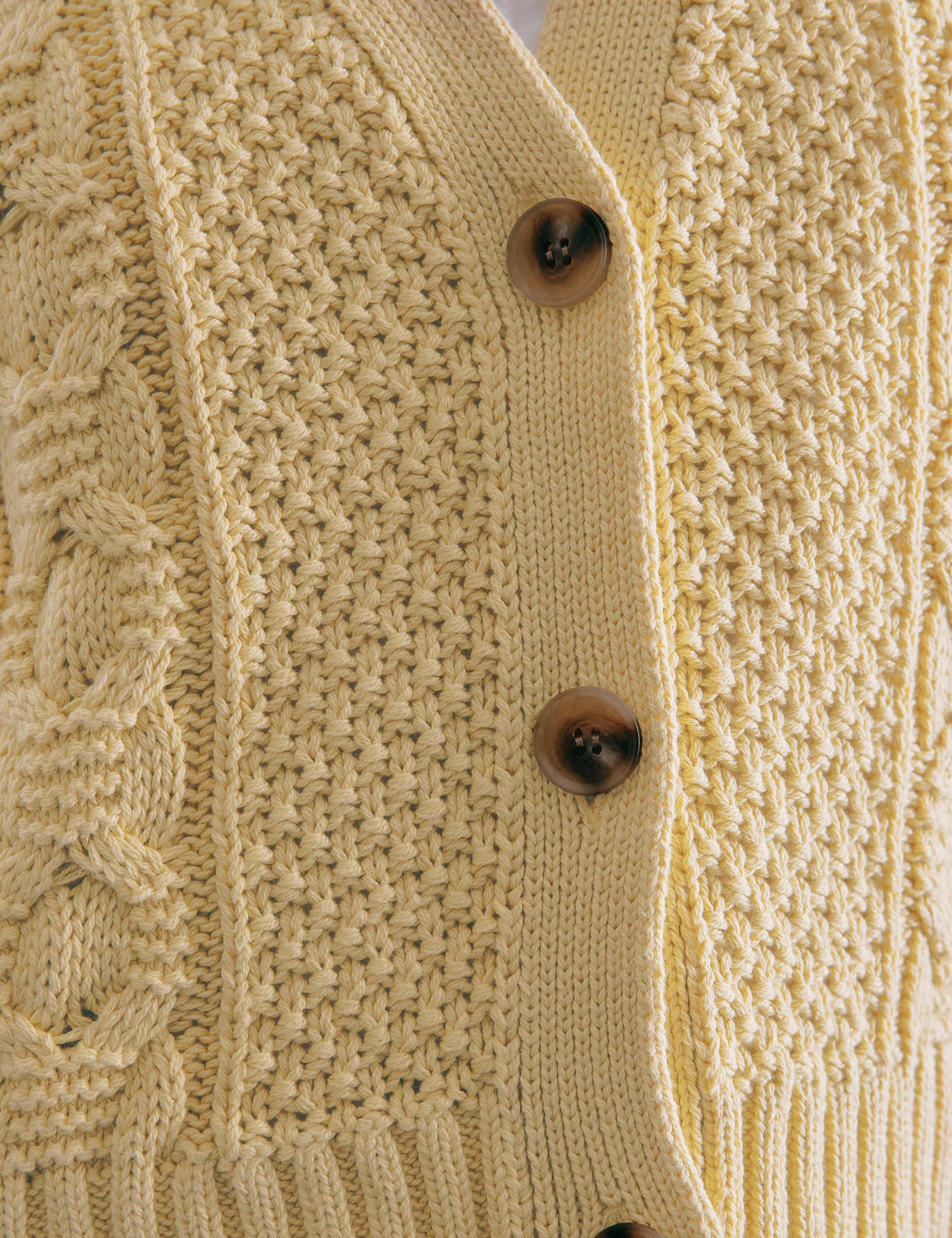 Pure Cotton Cable Knit V-Neck Button Through Knitted Vest 6 of 6