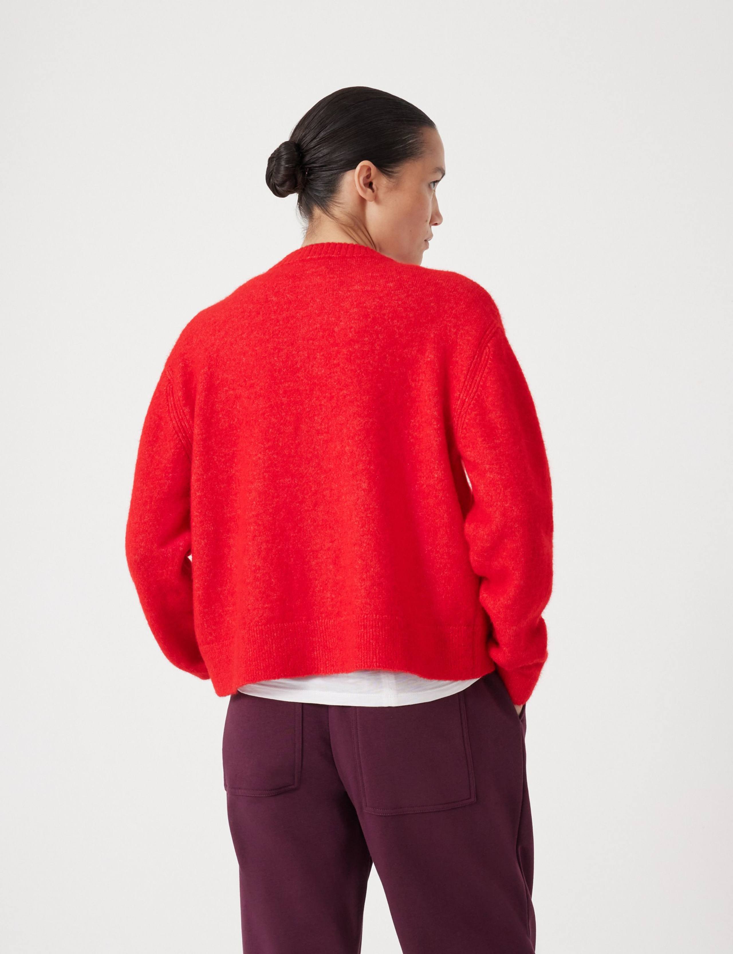 Wool Blend Crew Neck Cardigan 4 of 5