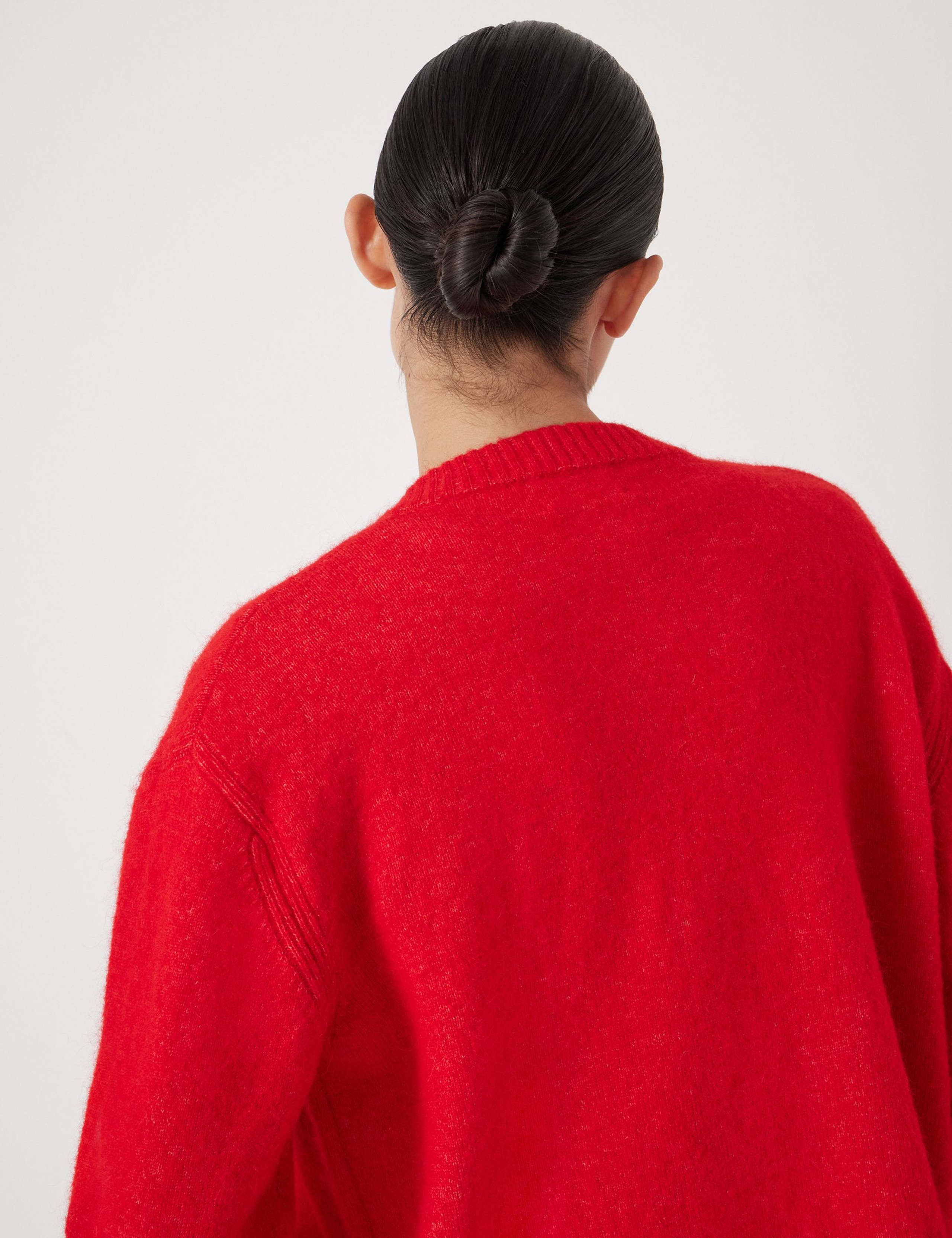 Wool Blend Crew Neck Cardigan 5 of 5