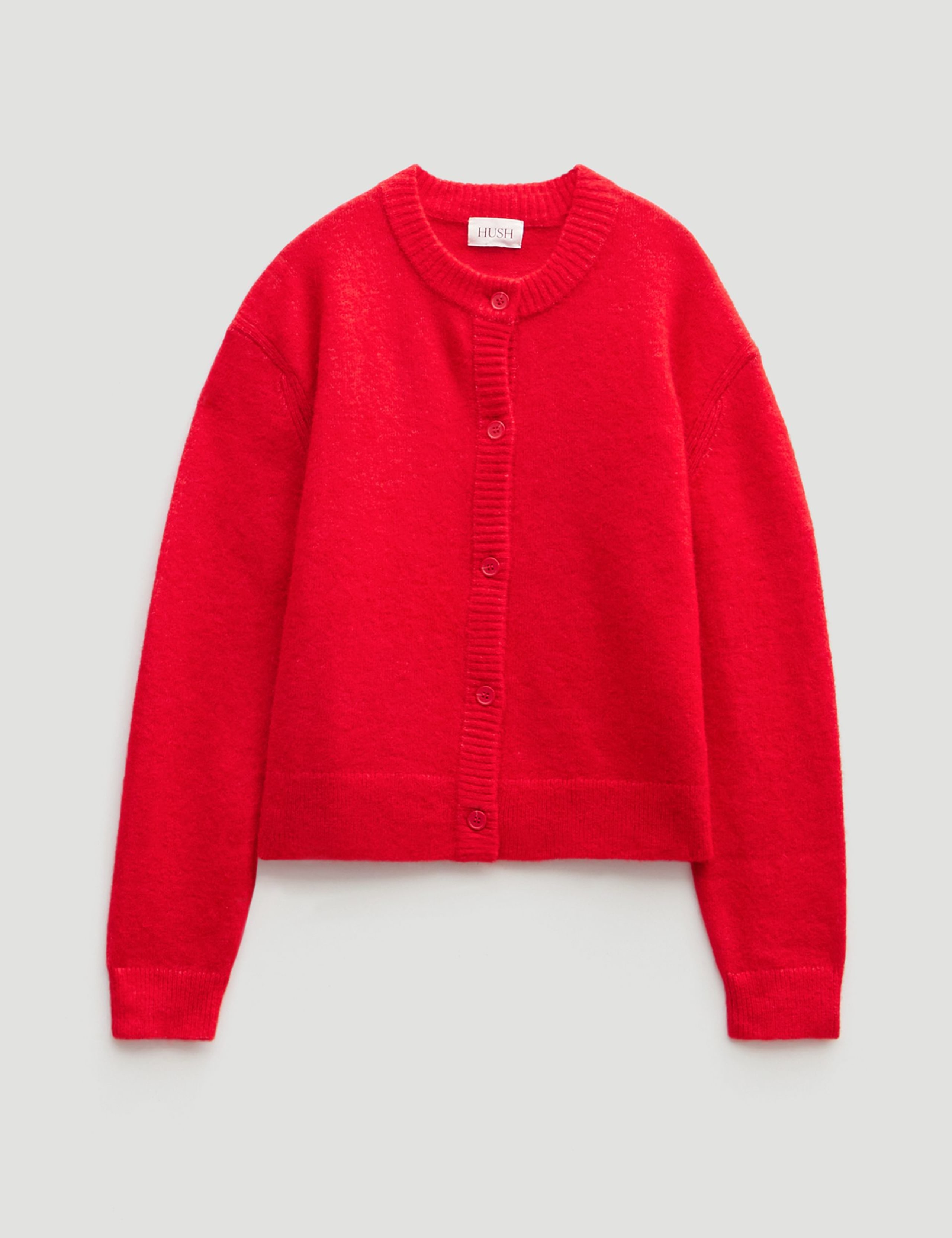 Wool Blend Crew Neck Cardigan 2 of 5