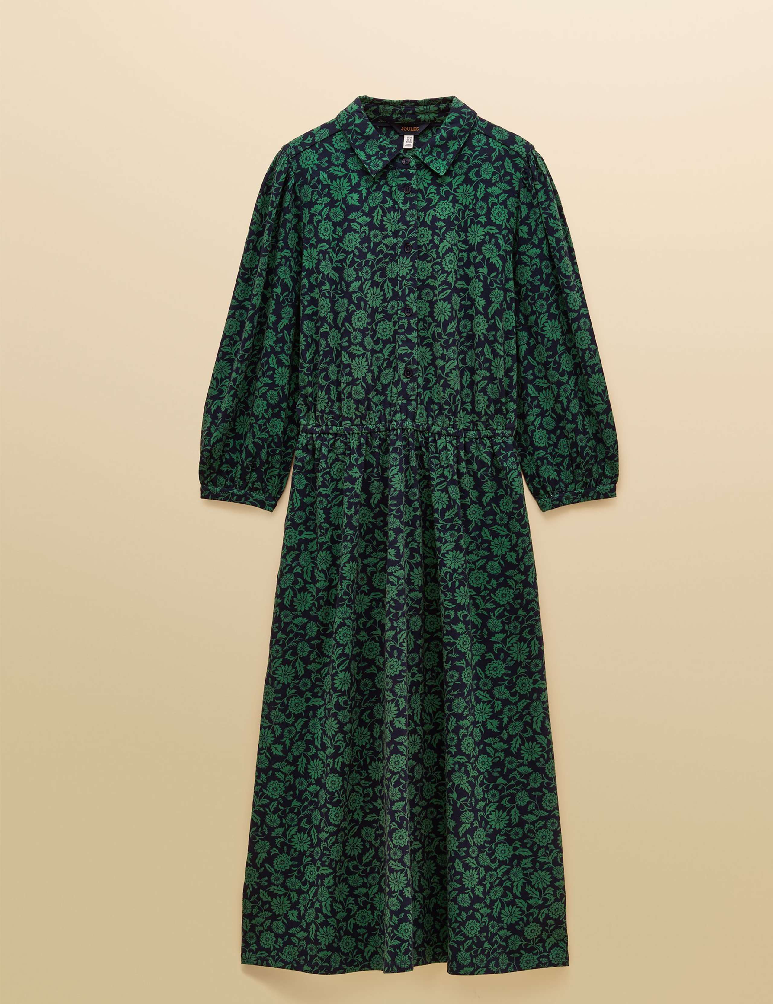 Jersey Floral Midi Waisted Shirt Dress 2 of 8