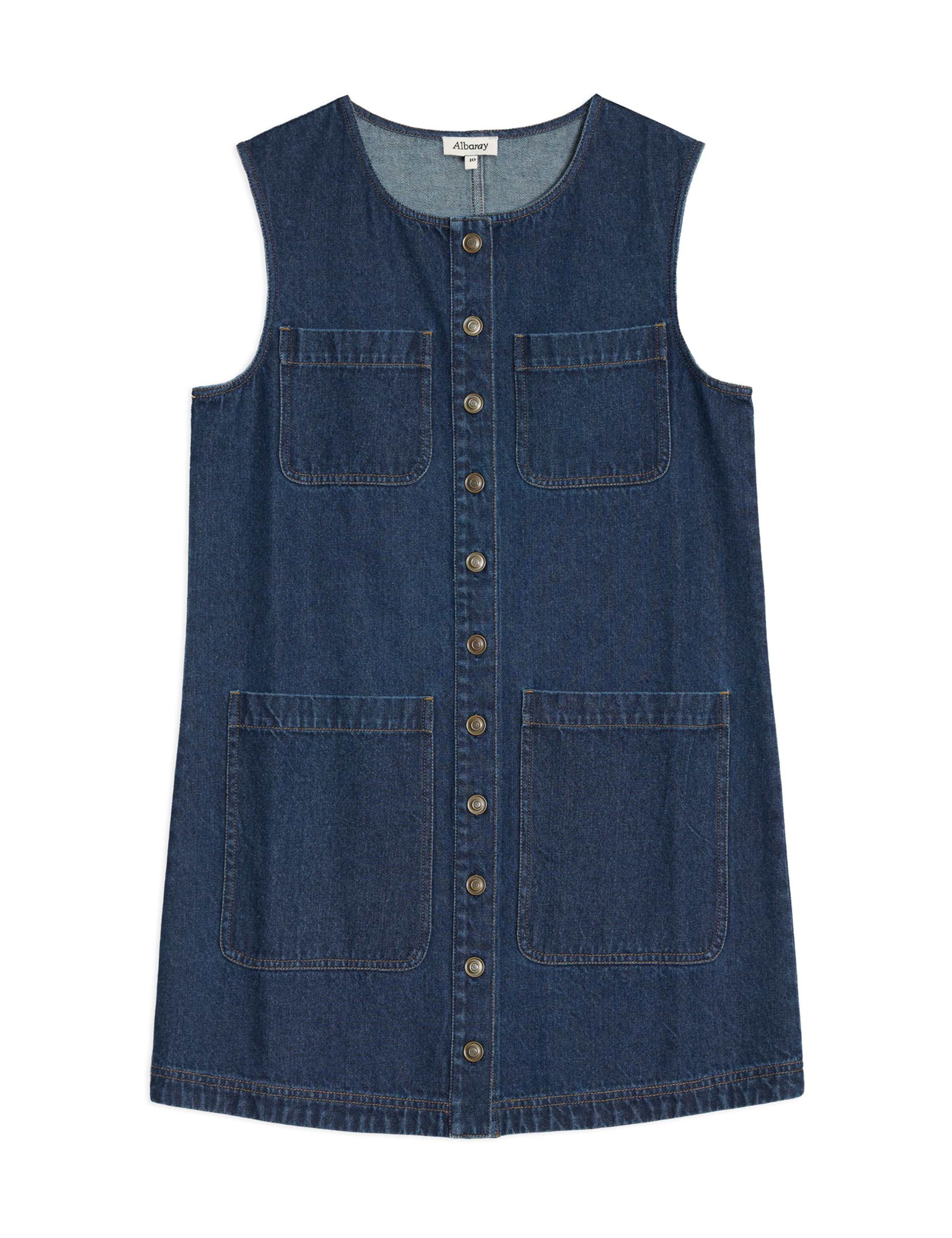 Denim Button Through Mini Shift Dress 2 of 4