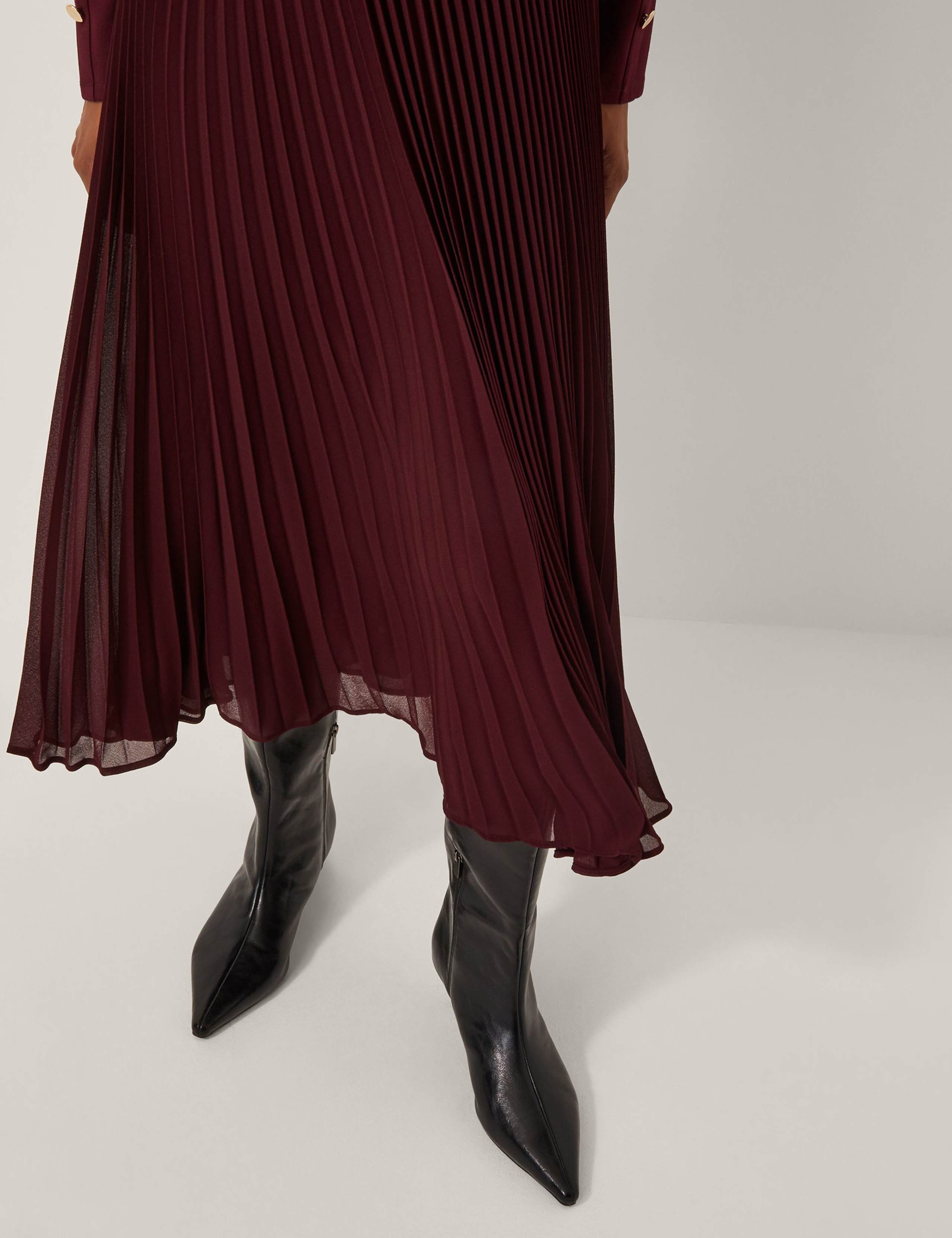 Pleated Midi Skater Dress 3 of 6