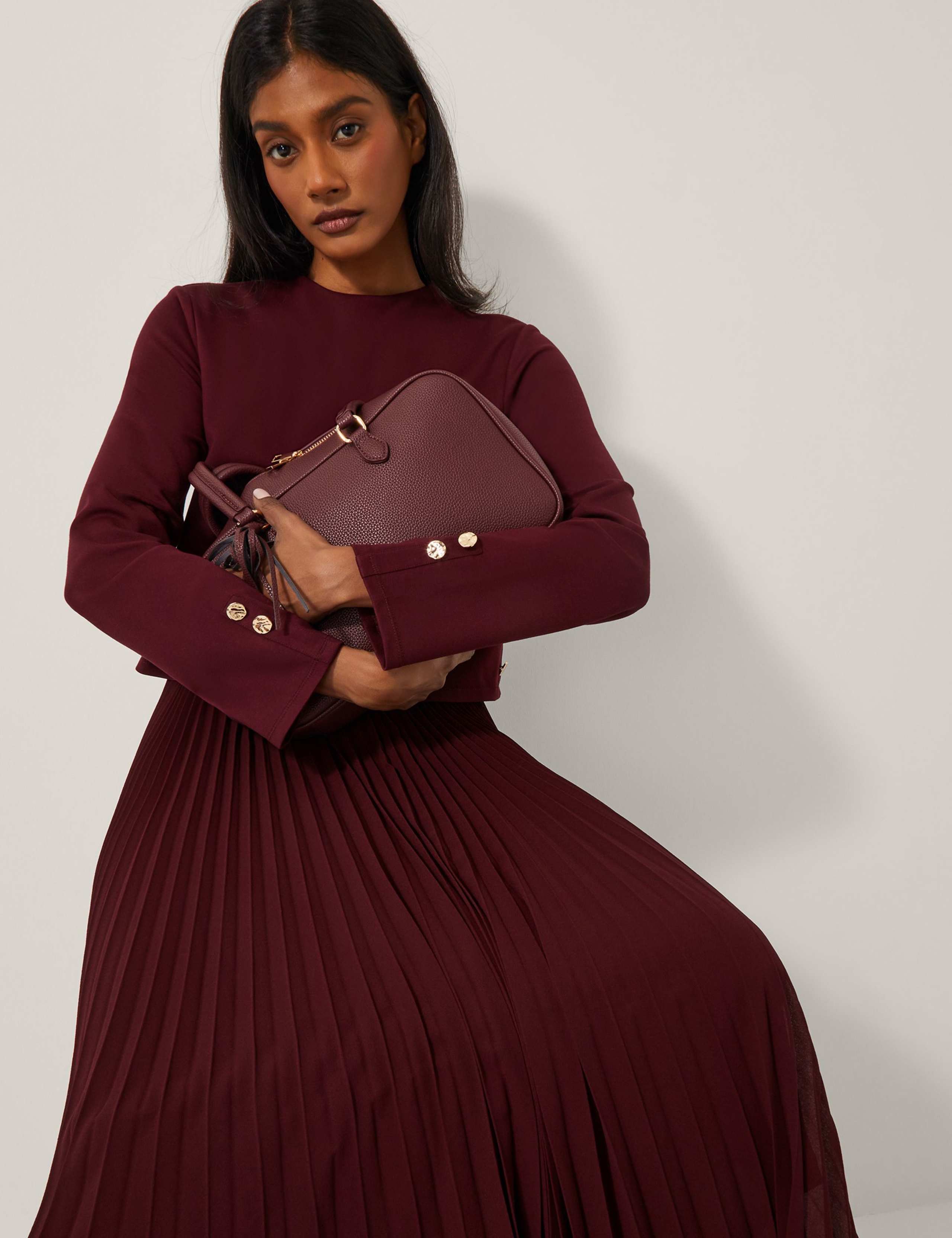 Pleated Midi Skater Dress 4 of 6