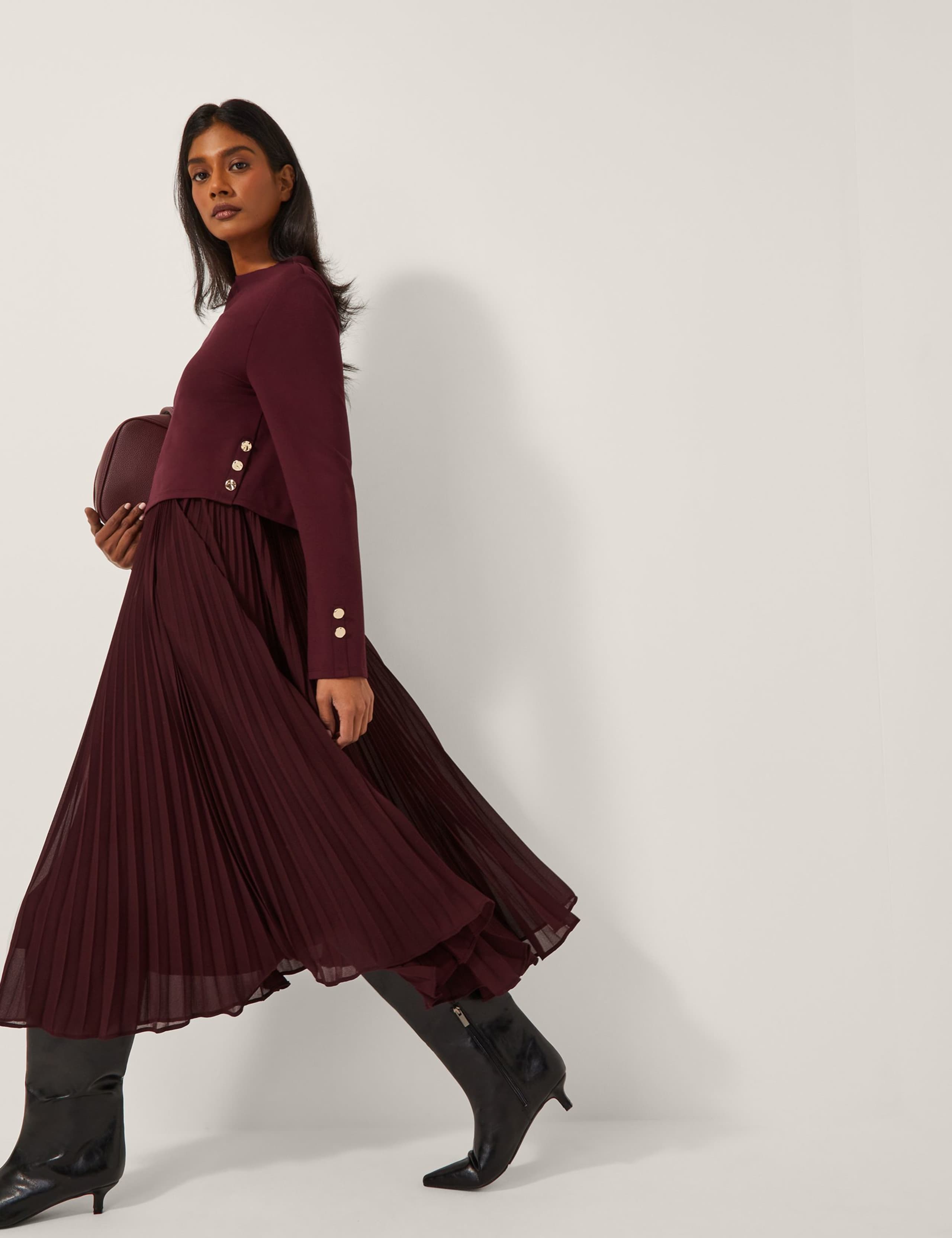Pleated Midi Skater Dress 6 of 6