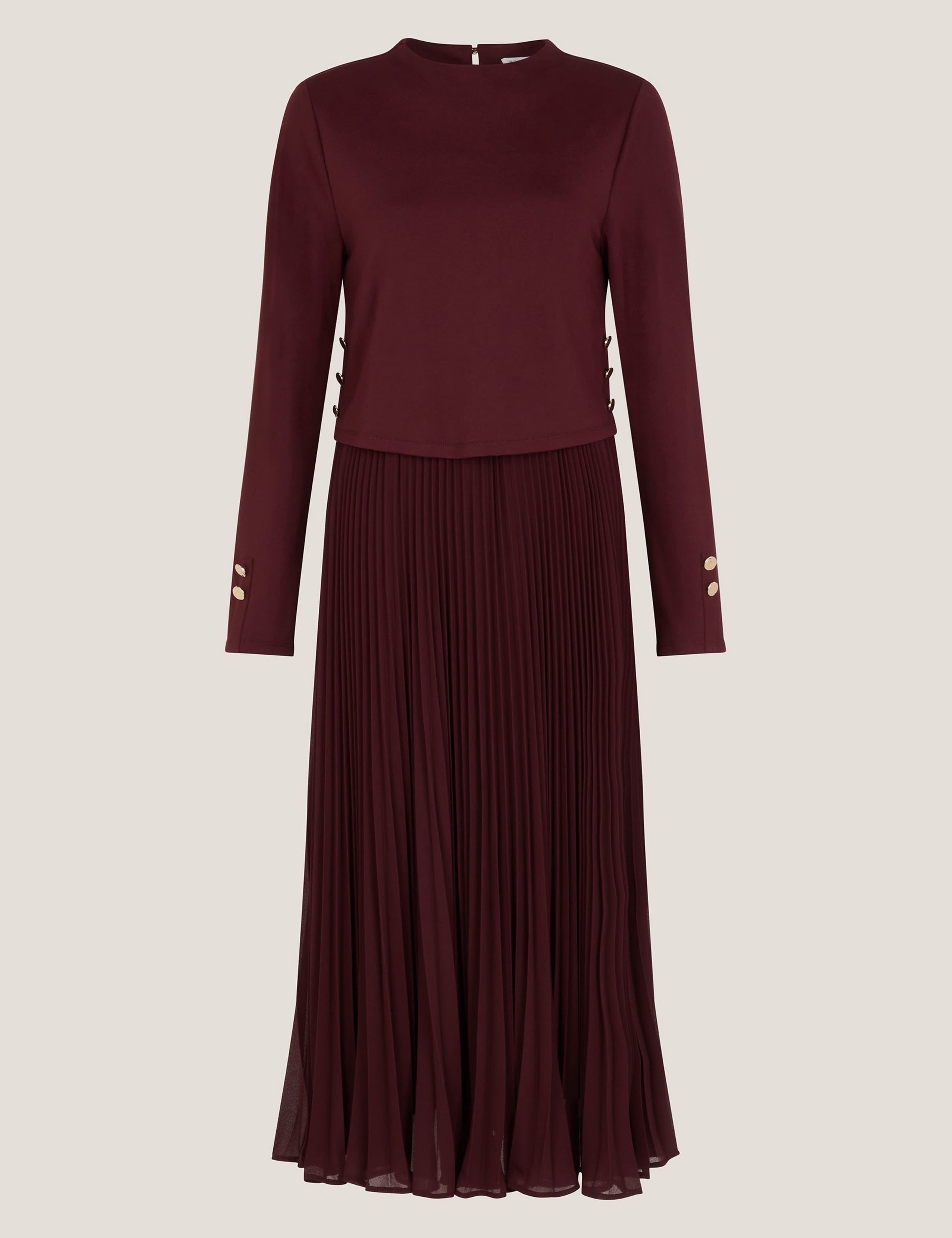 Pleated Midi Skater Dress 2 of 6