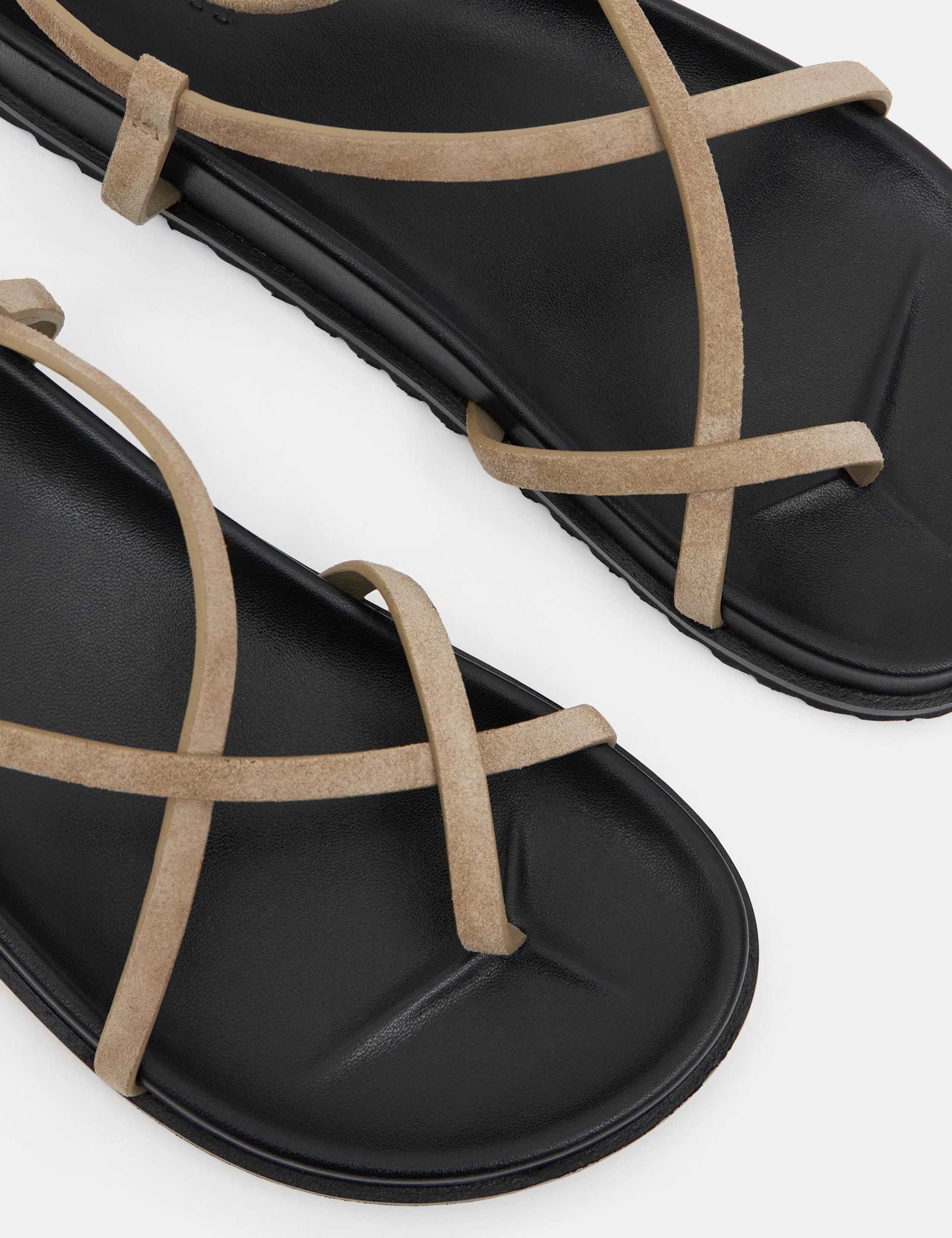 Suede Buckle Strappy Flat Sandals 3 of 6