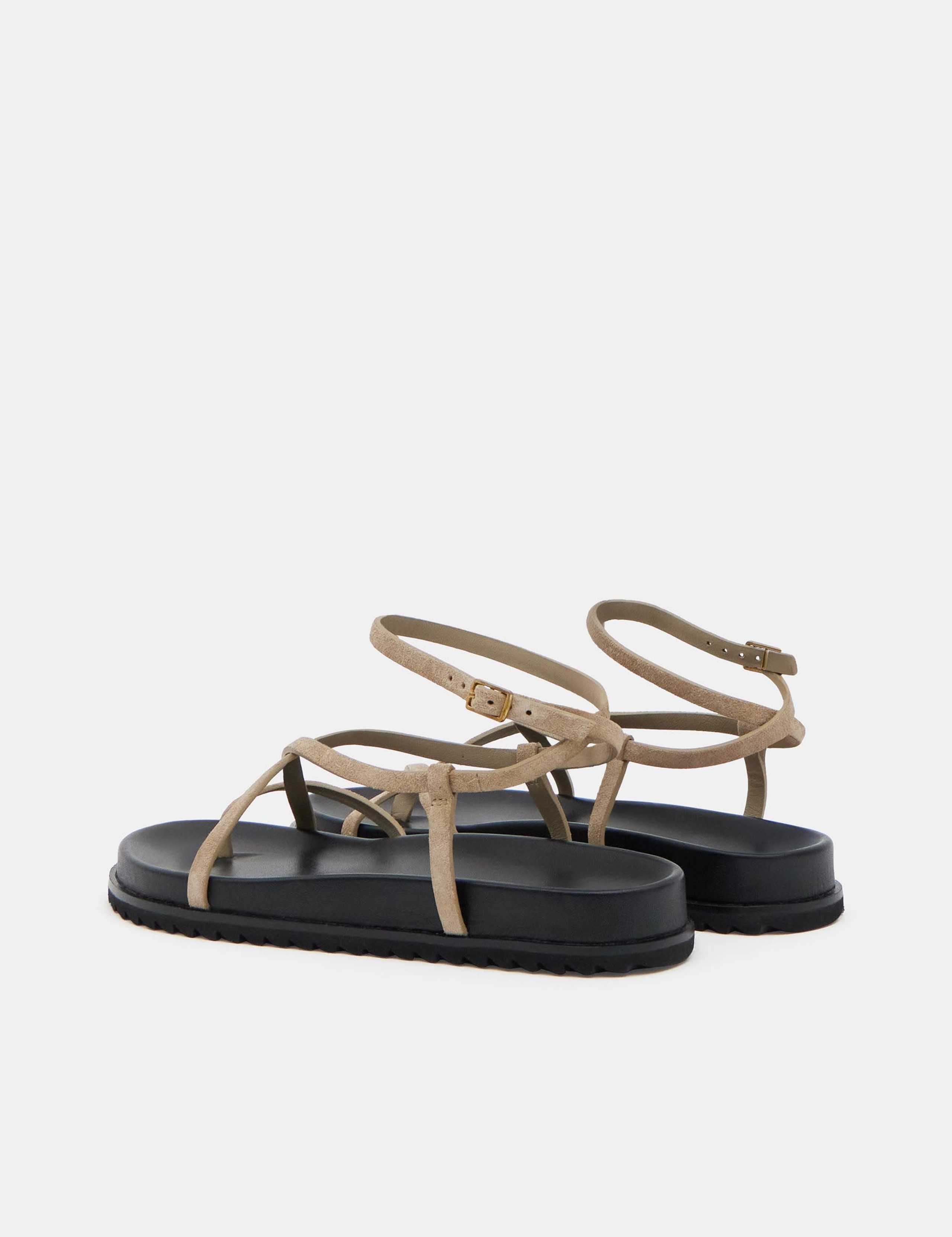 Suede Buckle Strappy Flat Sandals 4 of 6