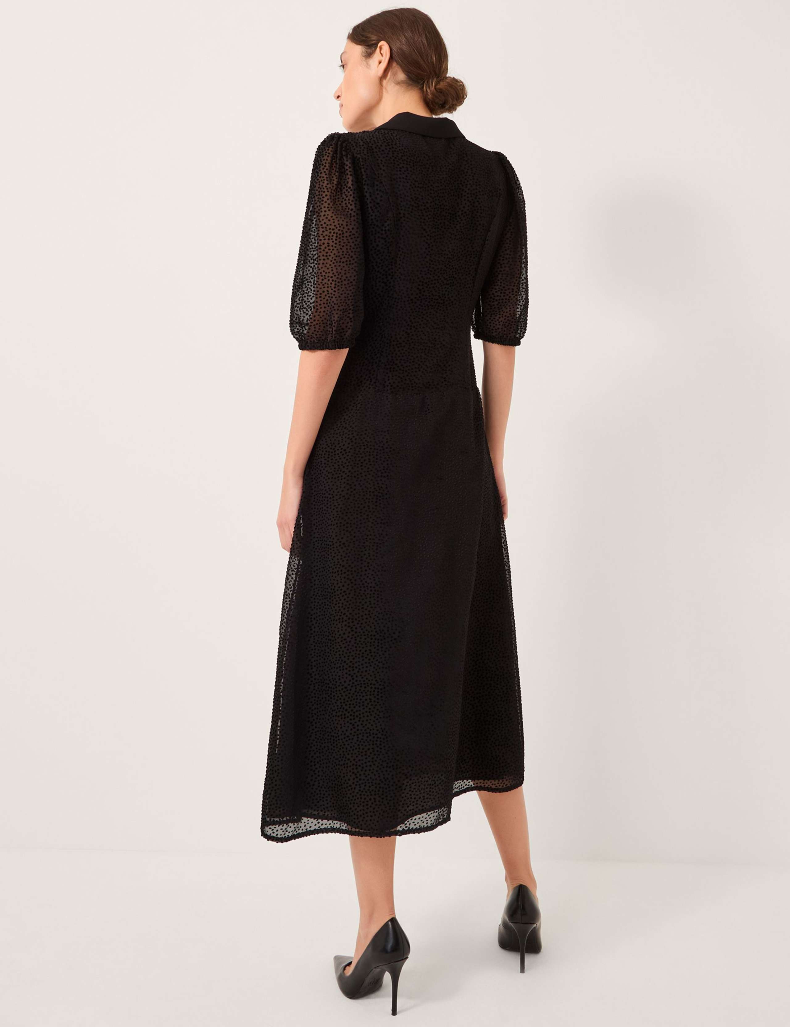 Polka Dot Collared Midi Tea Dress 2 of 4