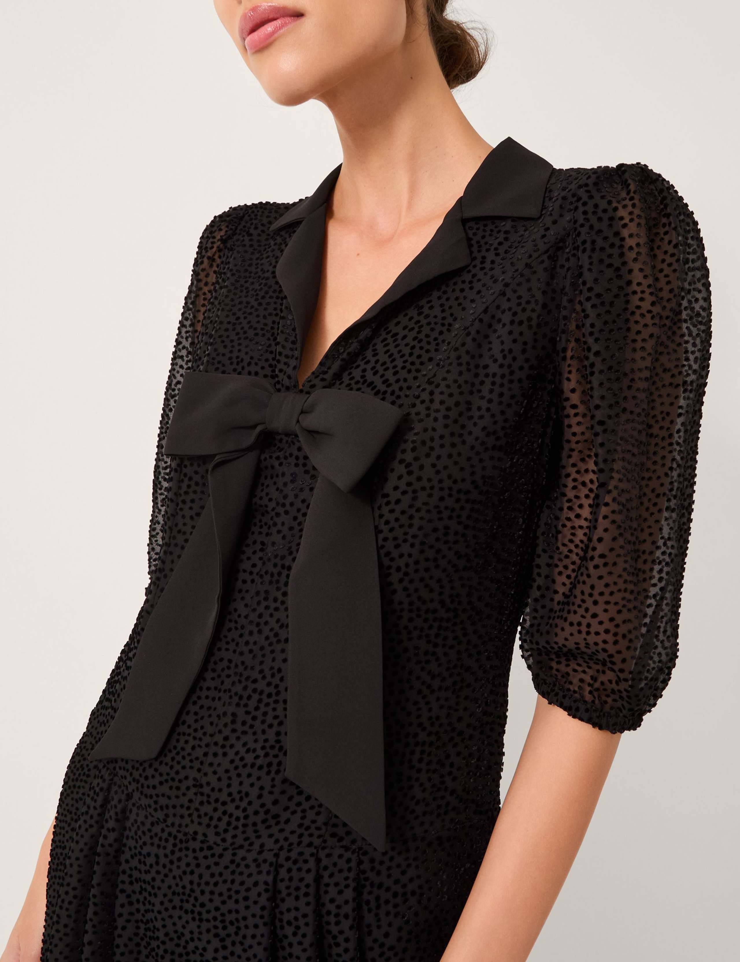 Polka Dot Collared Midi Tea Dress 3 of 4
