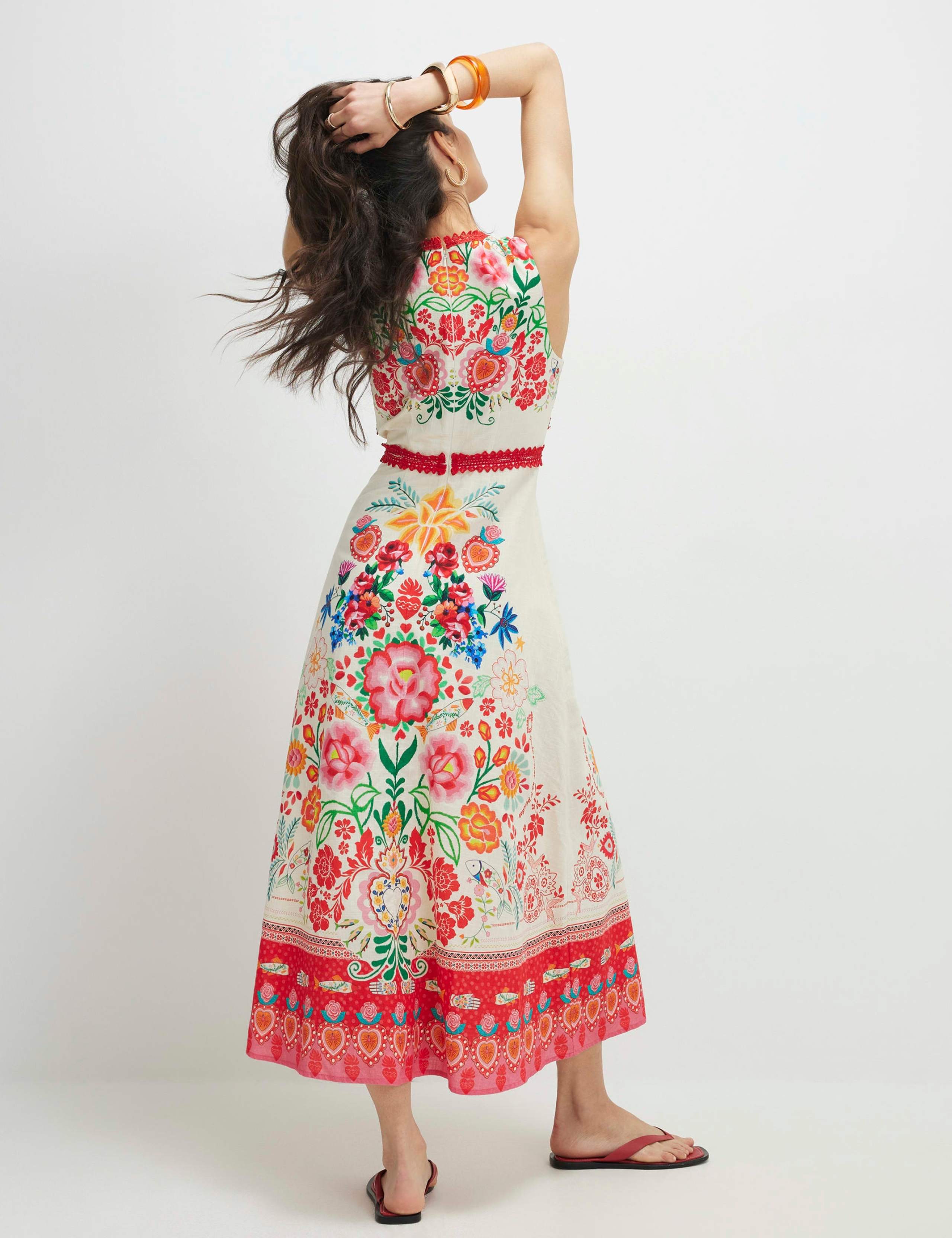 Pure Cotton Floral Midaxi Column Dress 2 of 4