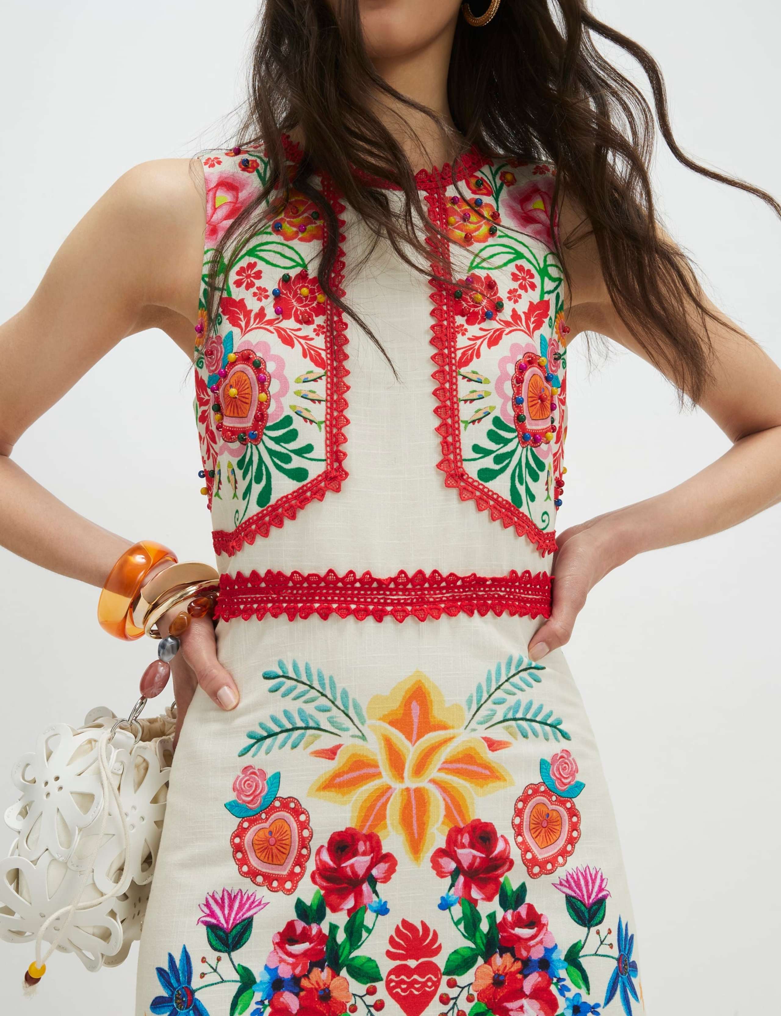 Pure Cotton Floral Midaxi Column Dress 4 of 4