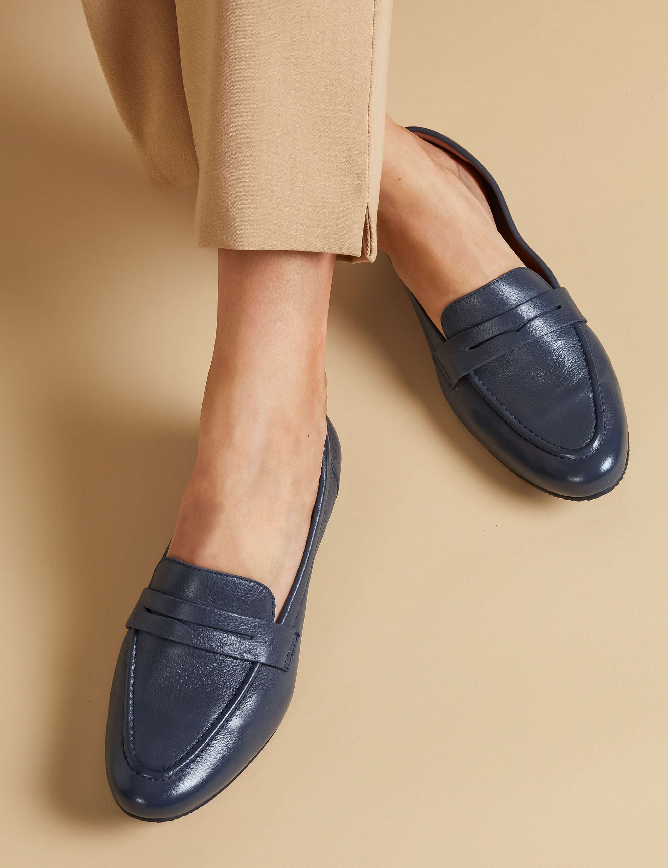 Wide Fit Leather Flatform Pumps 1 of 6