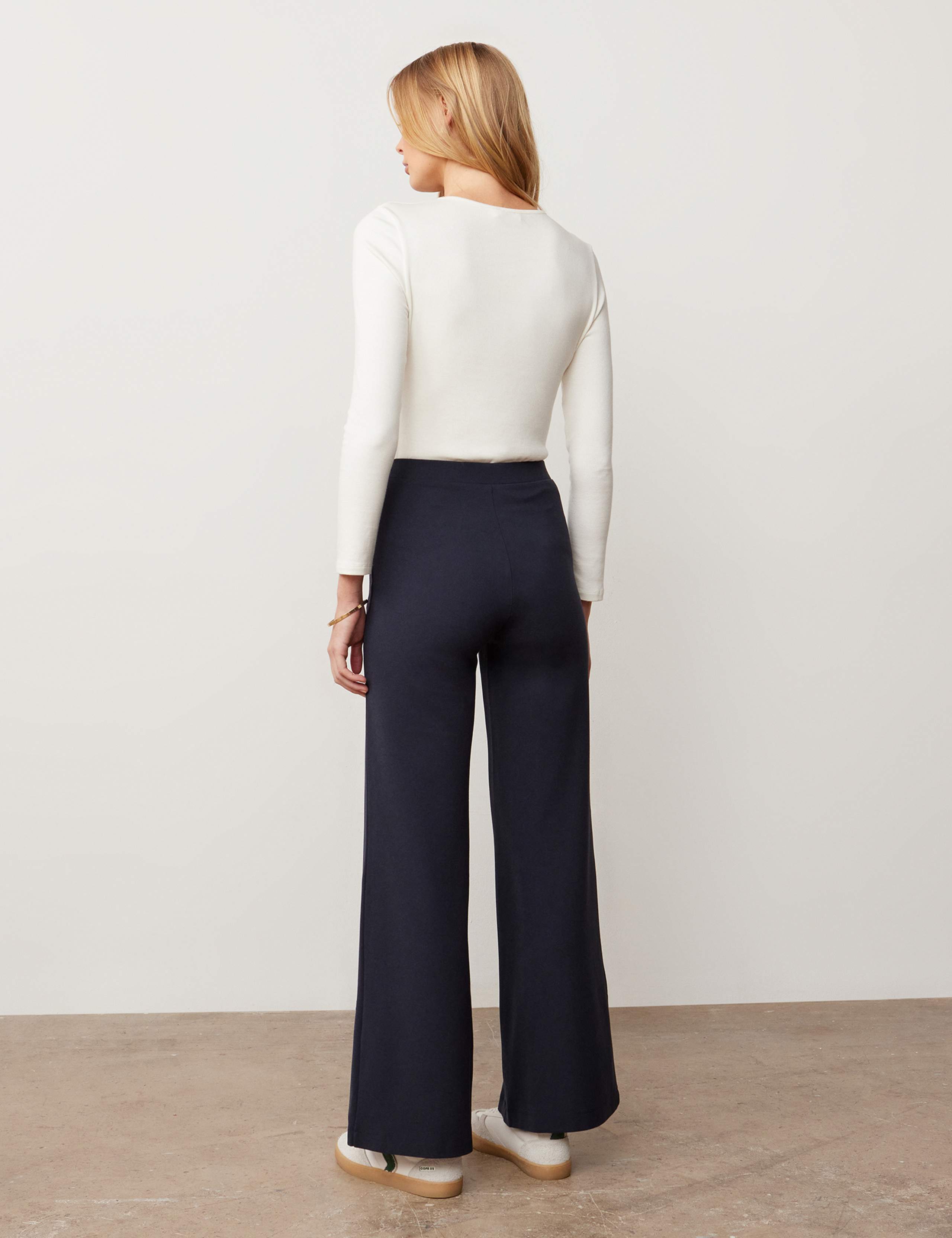 Jersey Elasticated Waist Wide Leg Trousers 3 of 4