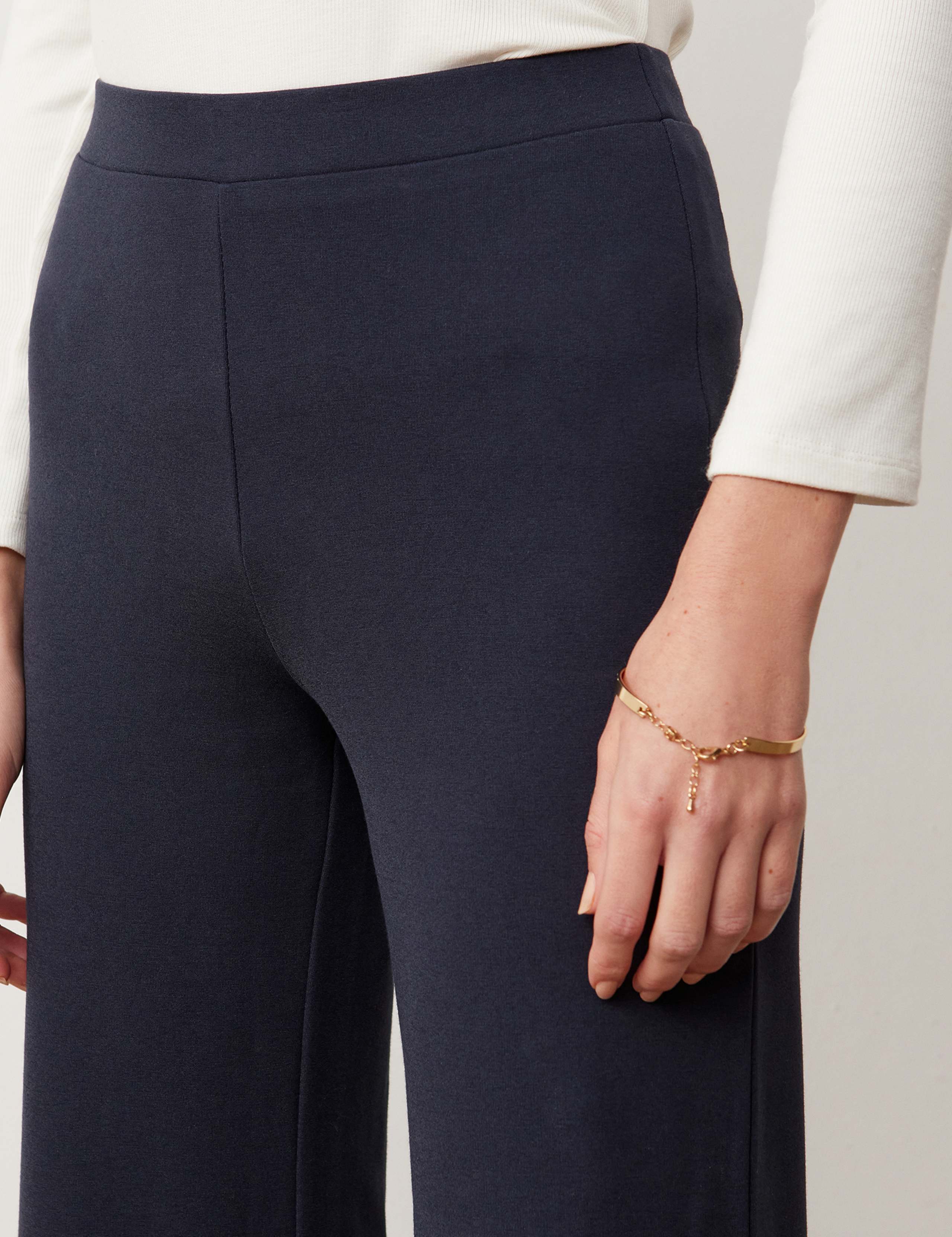 Jersey Elasticated Waist Wide Leg Trousers 4 of 4