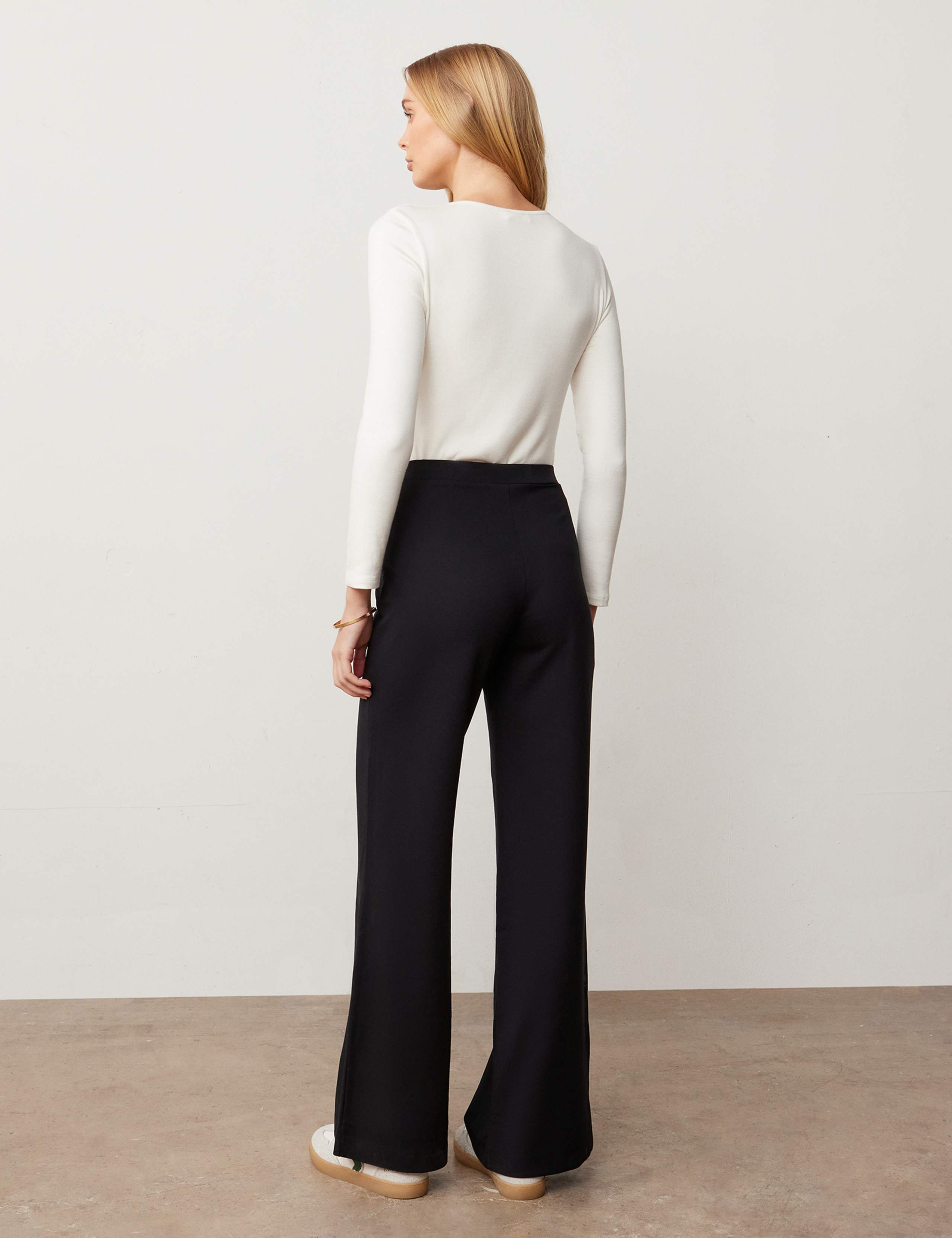 Jersey Elasticated Waist Wide Leg Trousers 3 of 4