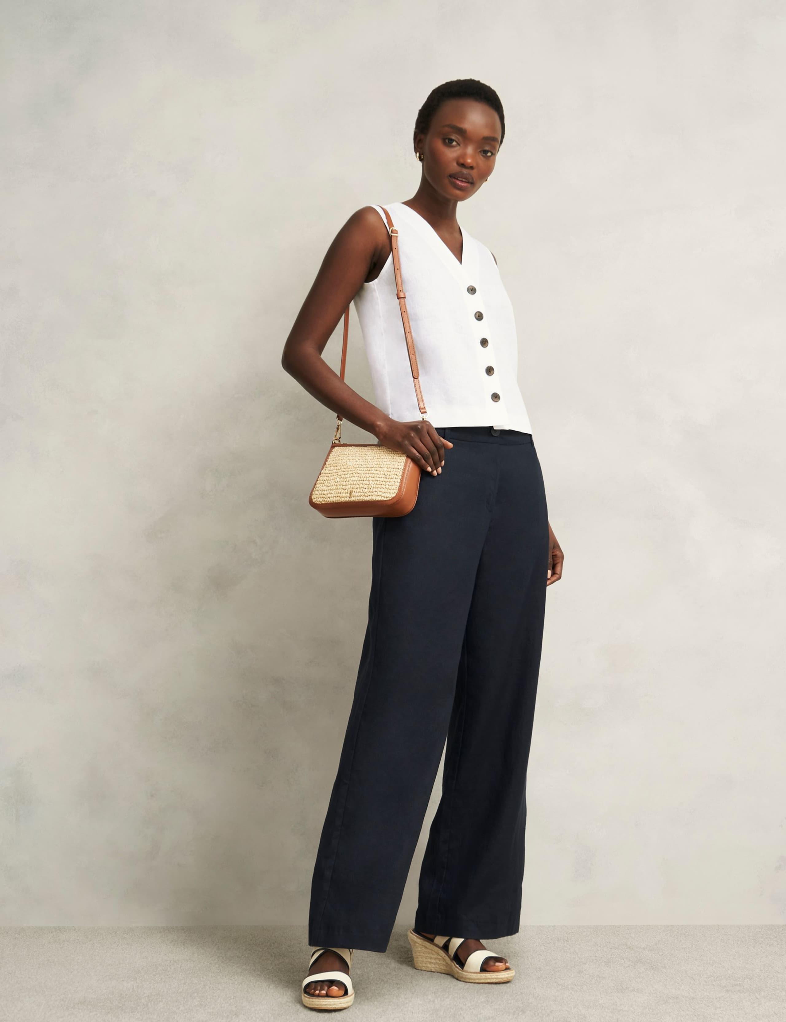 Pure Linen Button Through Waistcoat 2 of 6