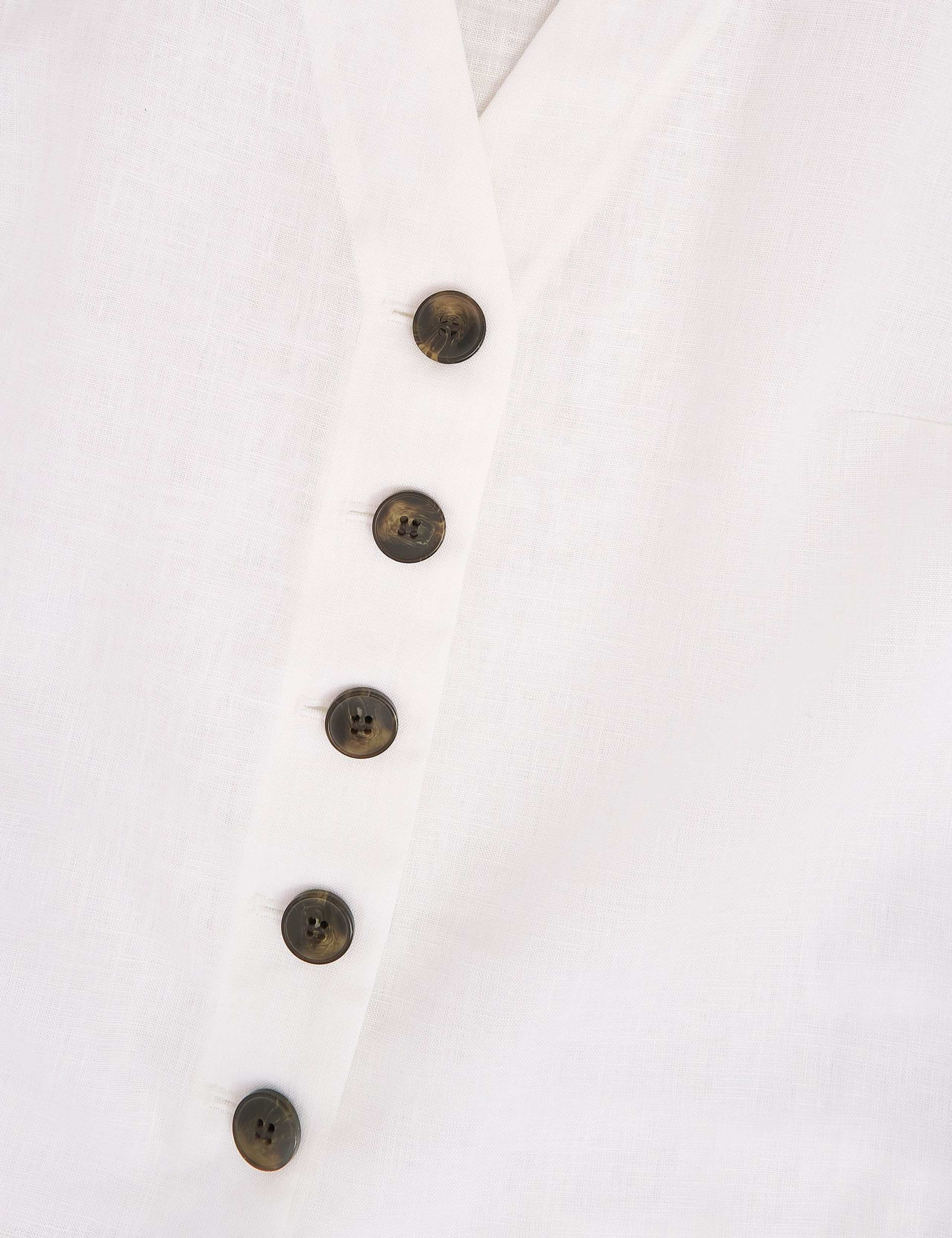 Pure Linen Button Through Waistcoat 4 of 6