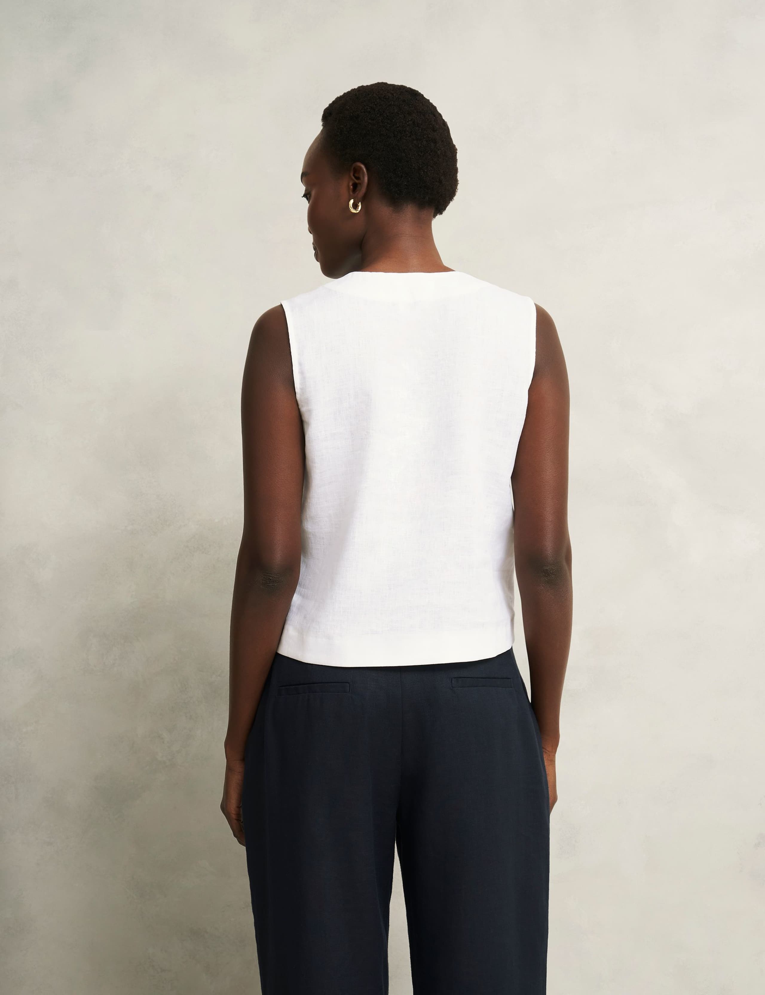 Pure Linen Button Through Waistcoat 5 of 6