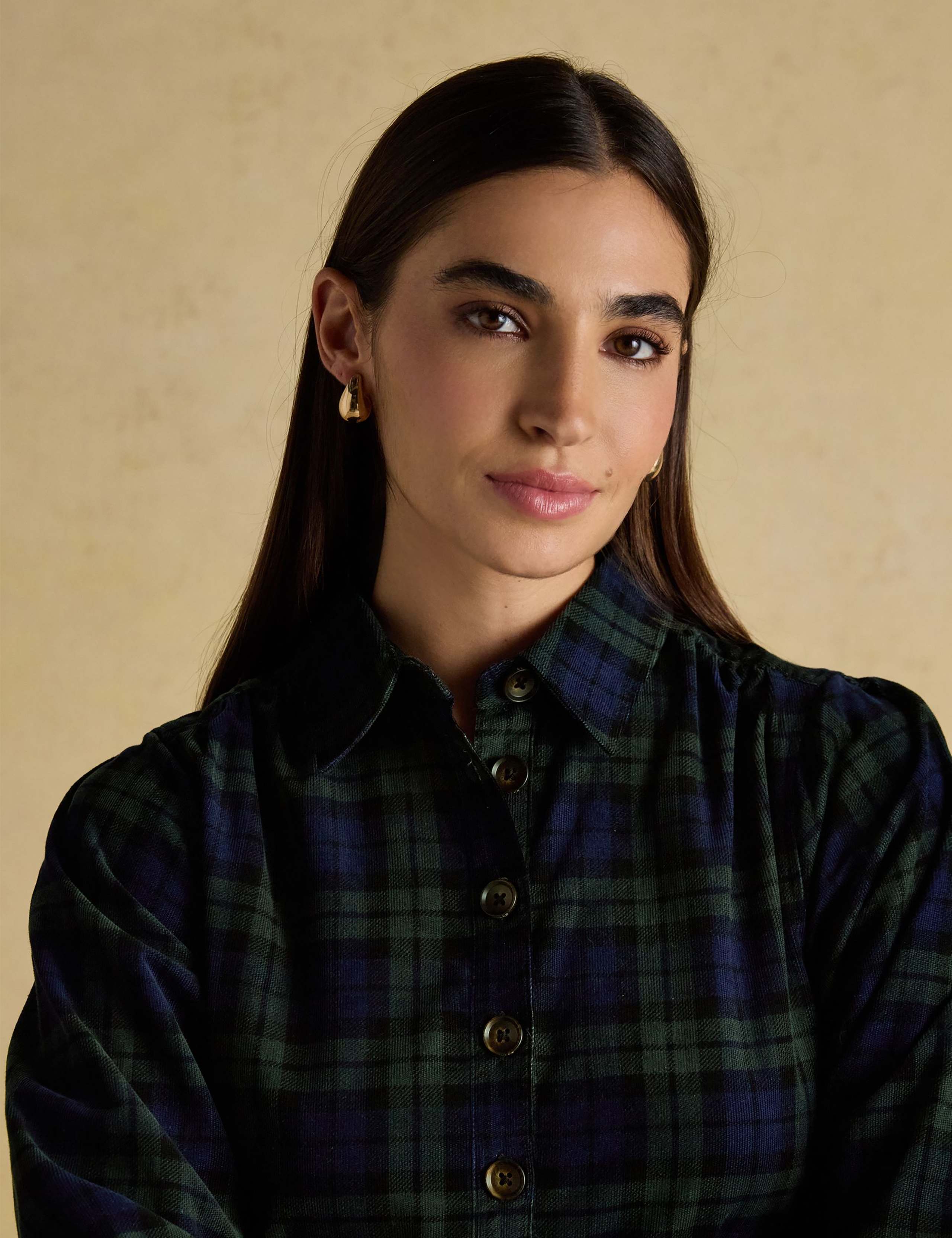 Pure Cotton Cord Checked Shirt Dress 6 of 6