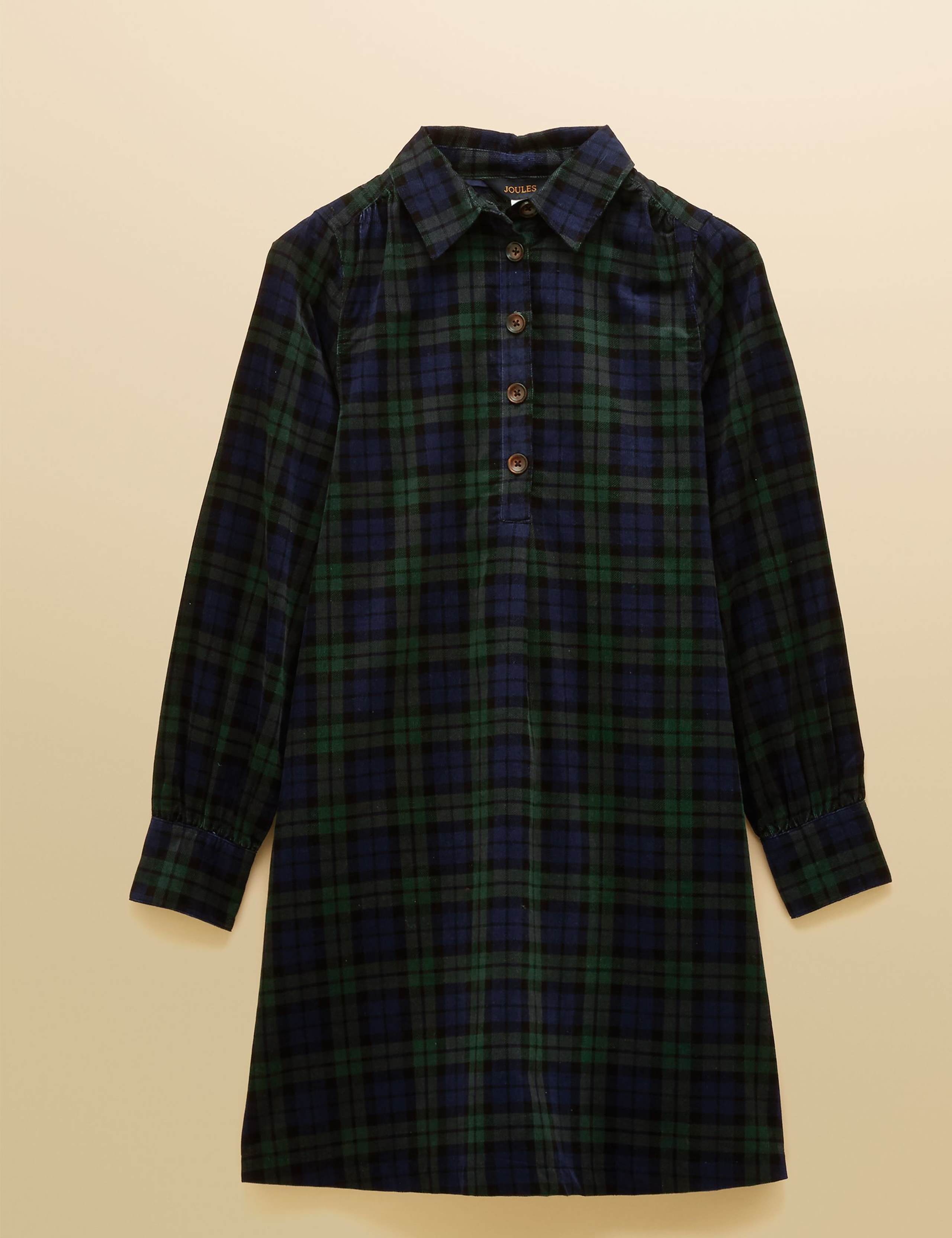 Pure Cotton Cord Checked Shirt Dress 2 of 6