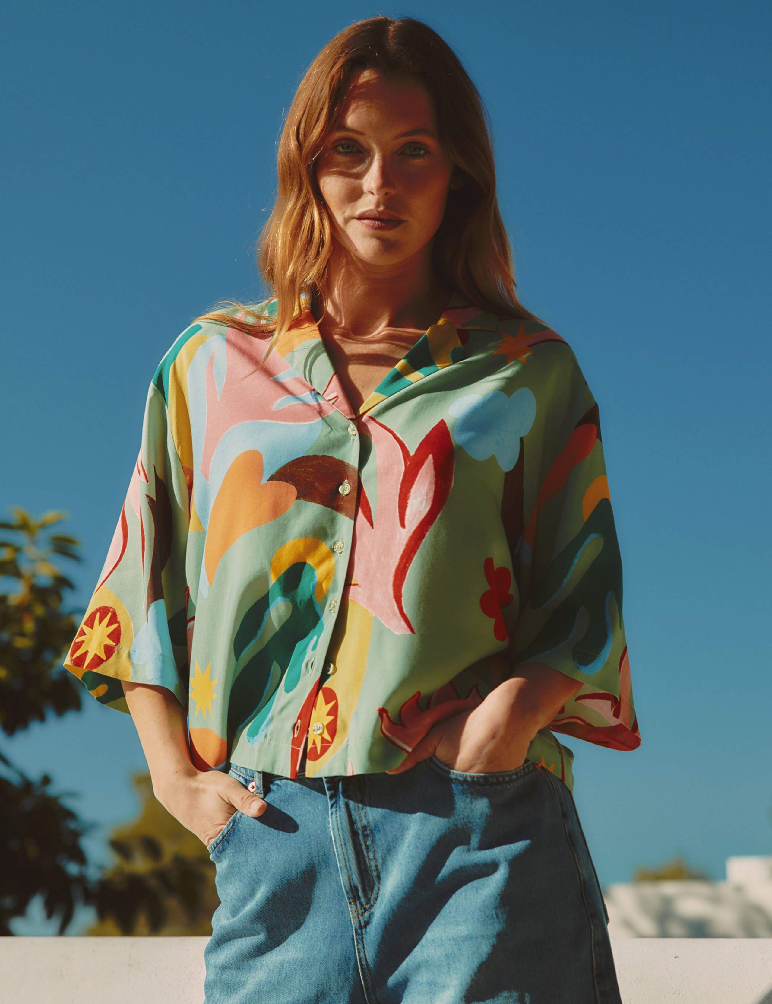 Tropical Print Collared Shirt 3 of 6