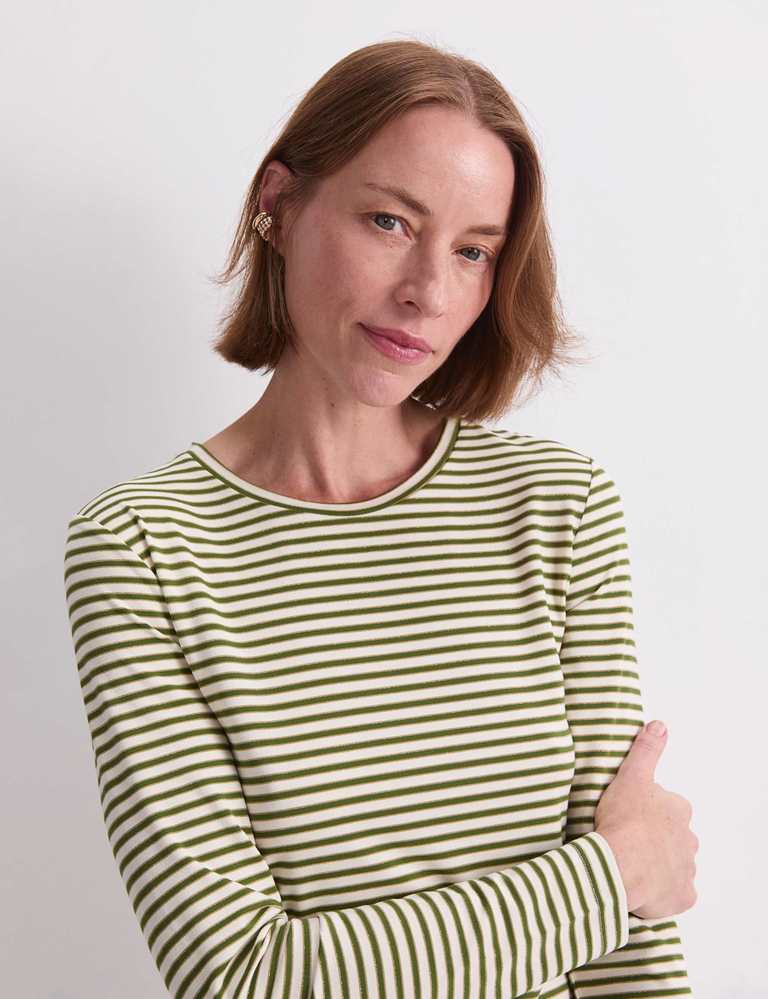 Modal Rich Striped Sparkly T-Shirt 6 of 7
