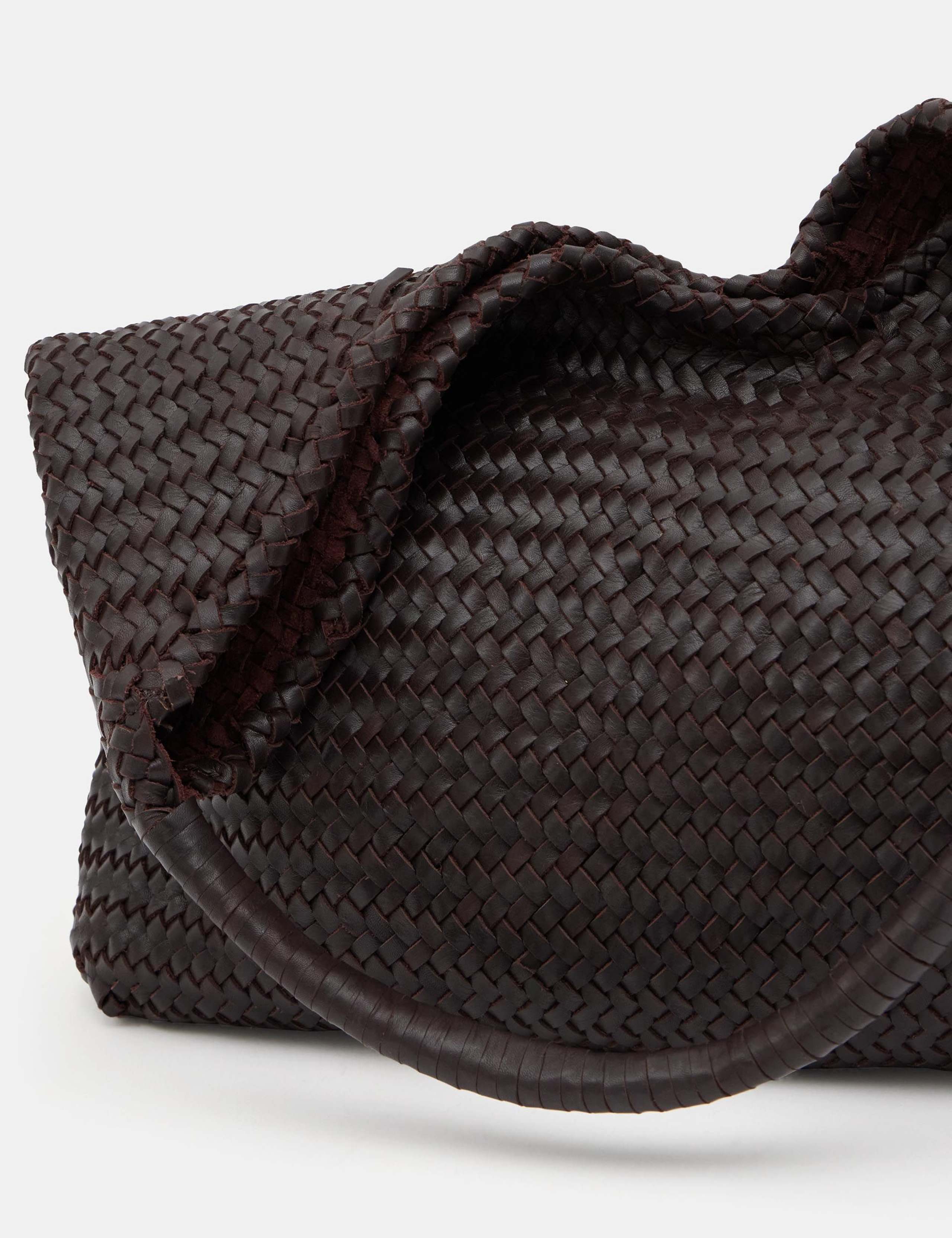 Leather Woven Tote Bag 2 of 6