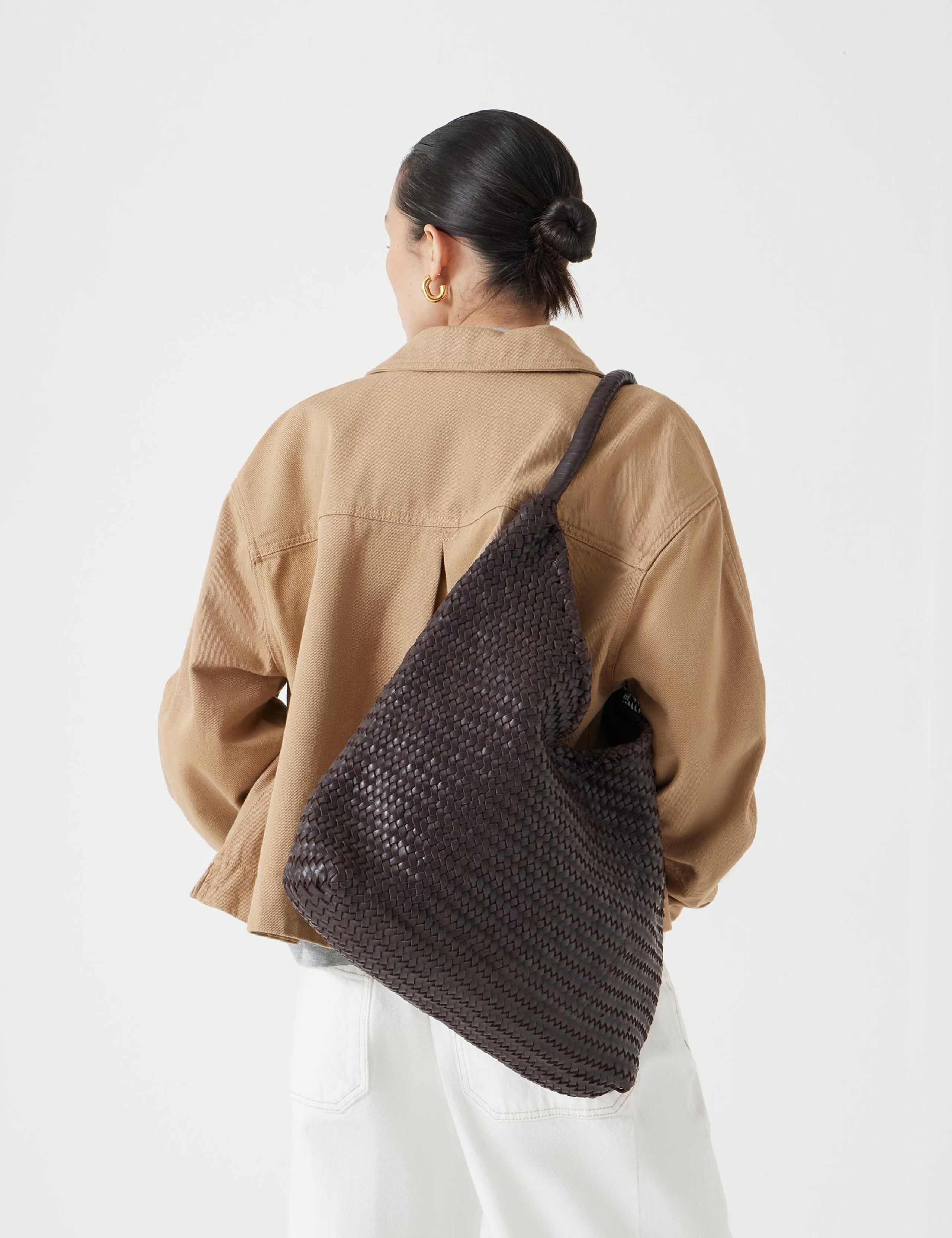 Leather Woven Tote Bag 5 of 6