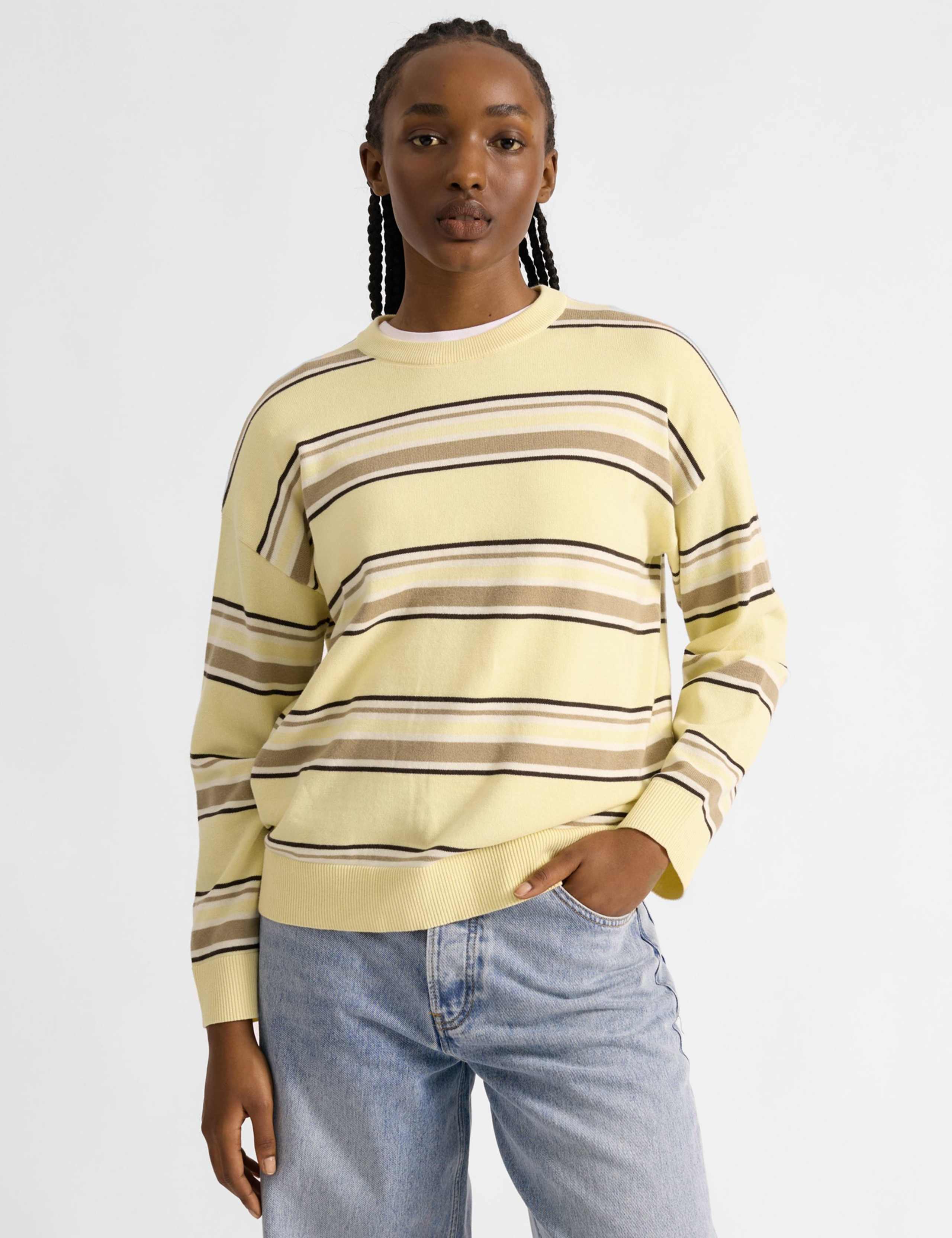 Pure Cotton Striped Jumper 1 of 4