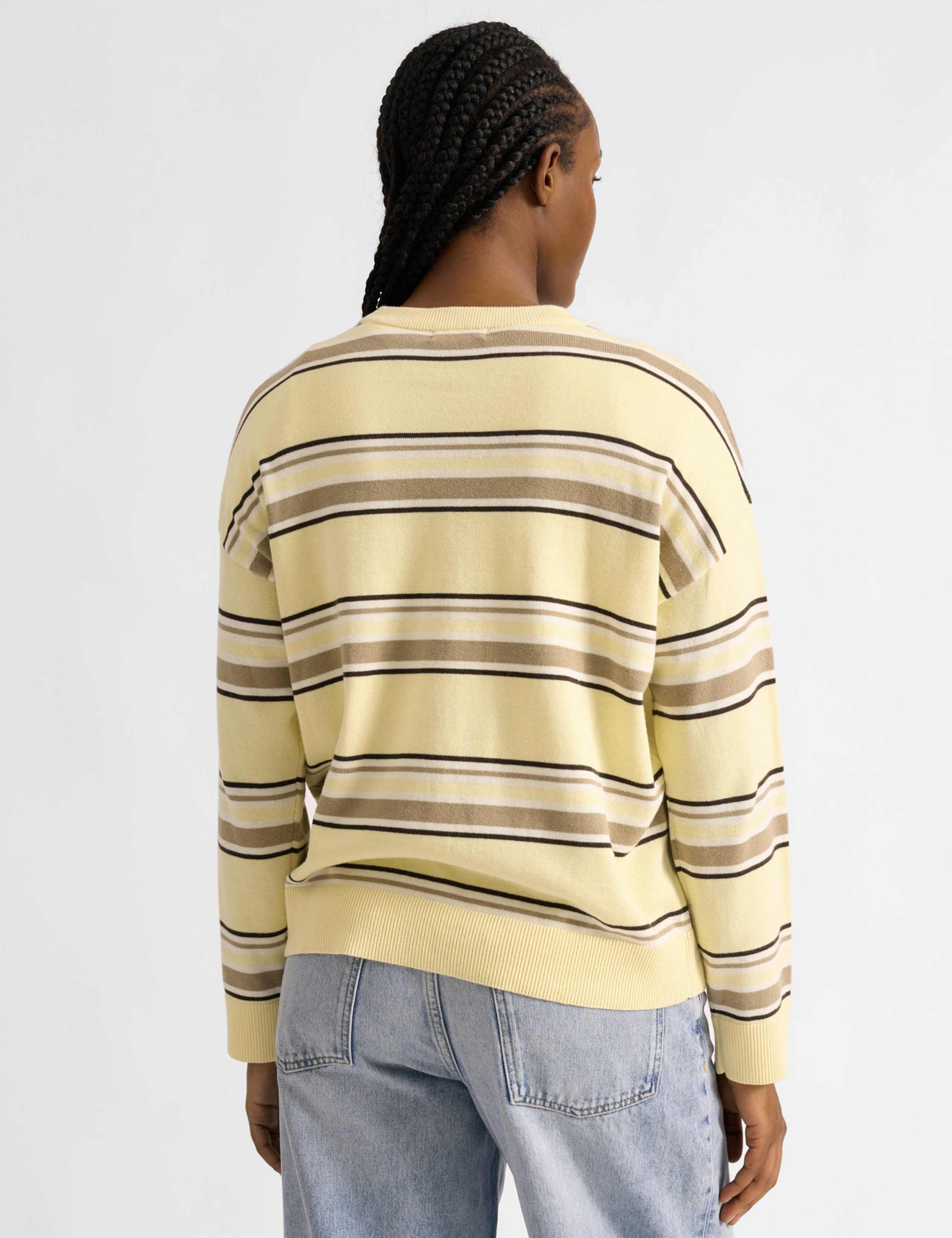Pure Cotton Striped Jumper 3 of 4