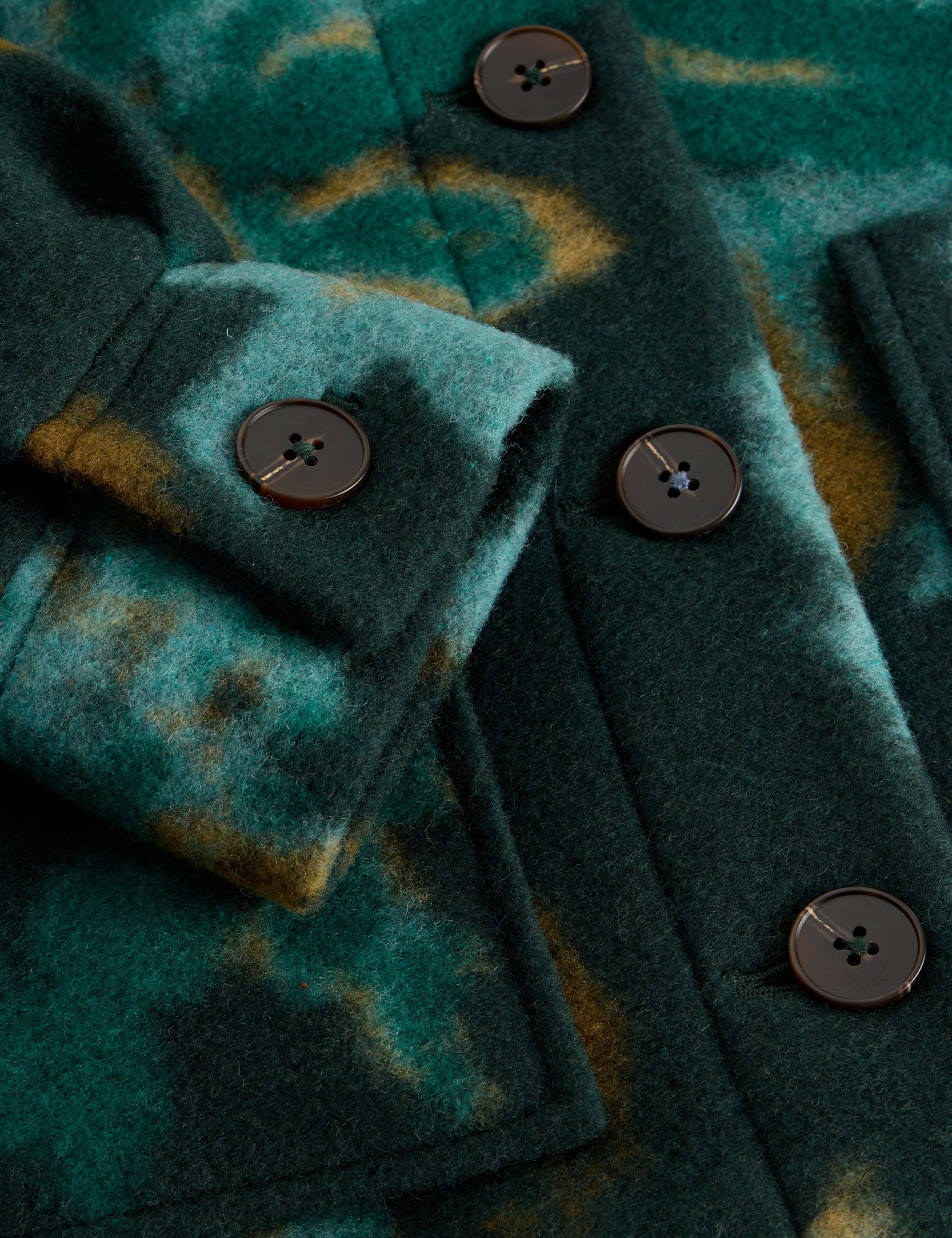 Wool Blend Patterned Collared Boxy Jacket 7 of 7