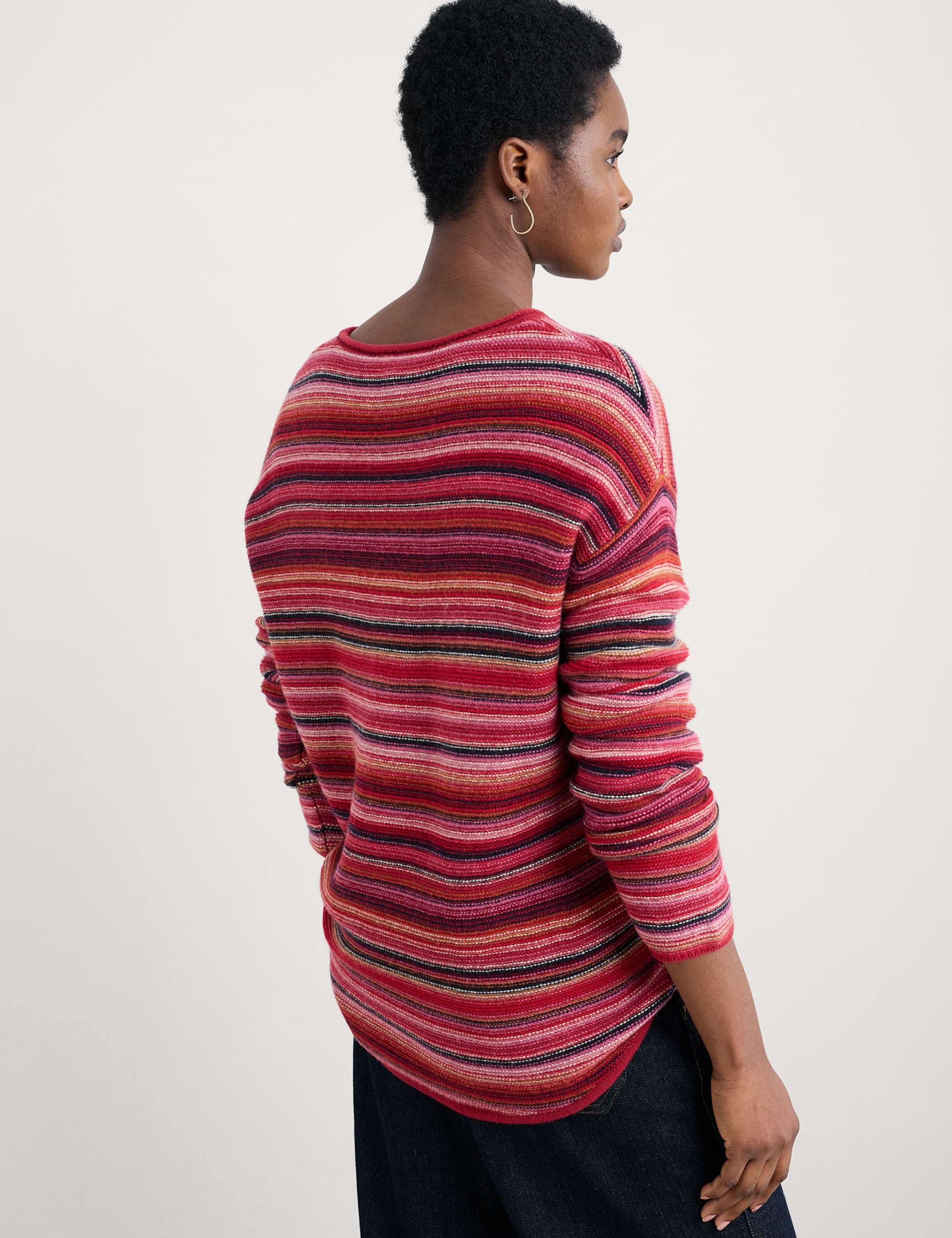Merino Wool Rich Striped Oversized Jumper 3 of 5