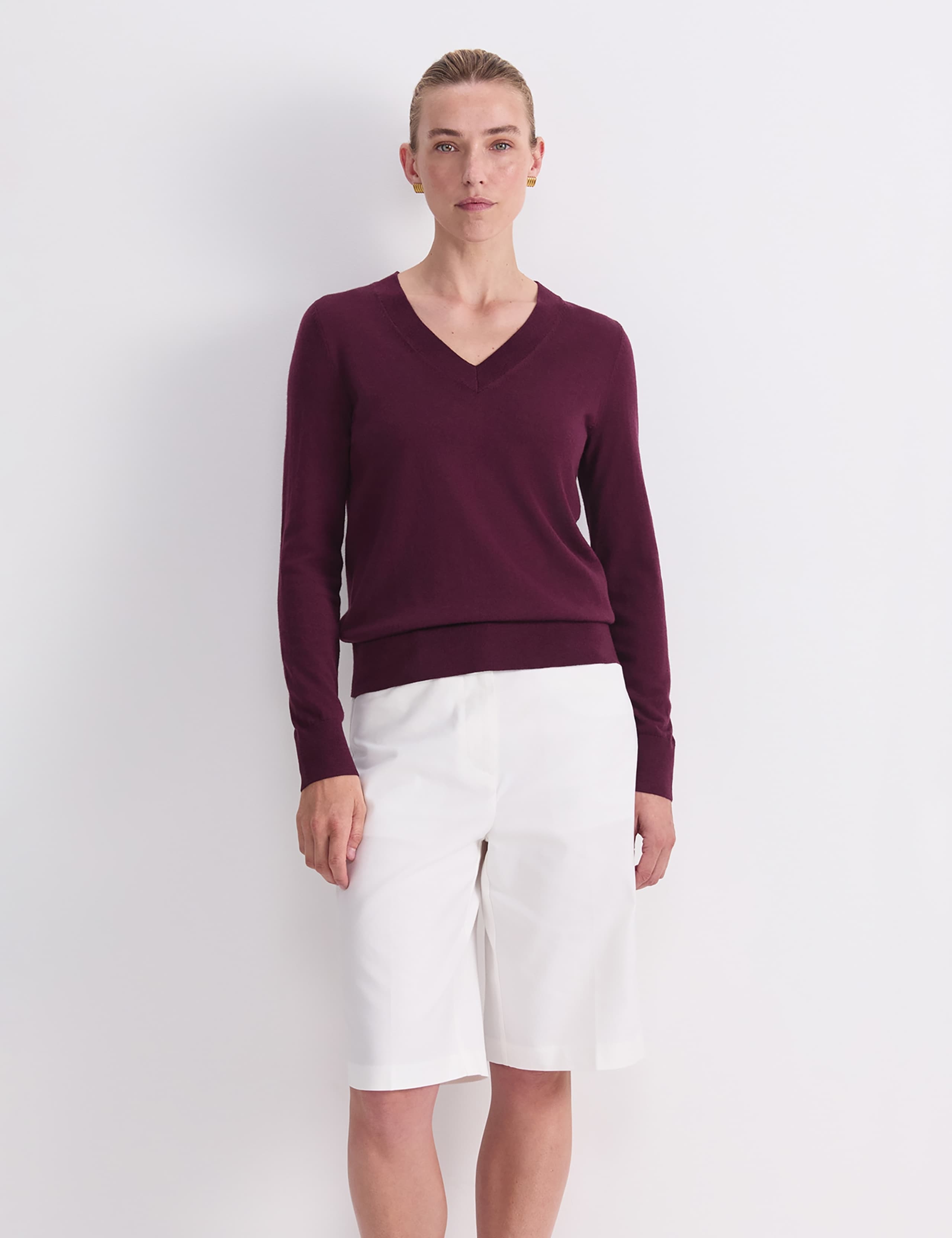 Pure Merino Wool V-Neck Jumper 1 of 5