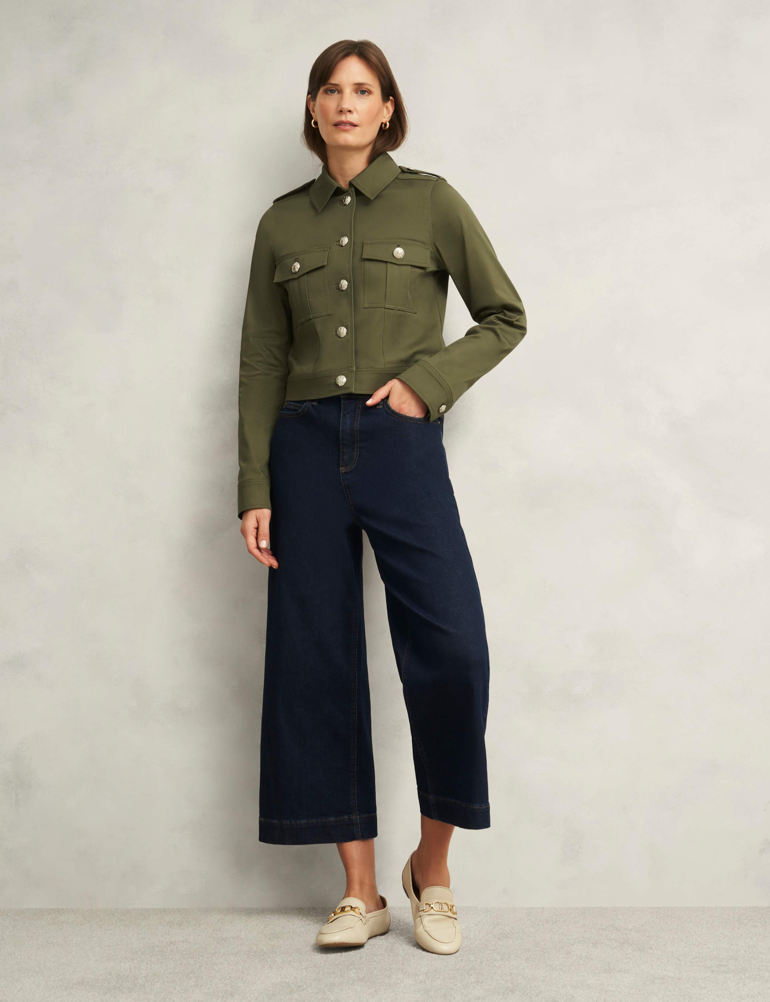 Cotton Rich Collarless Jacket 3 of 10