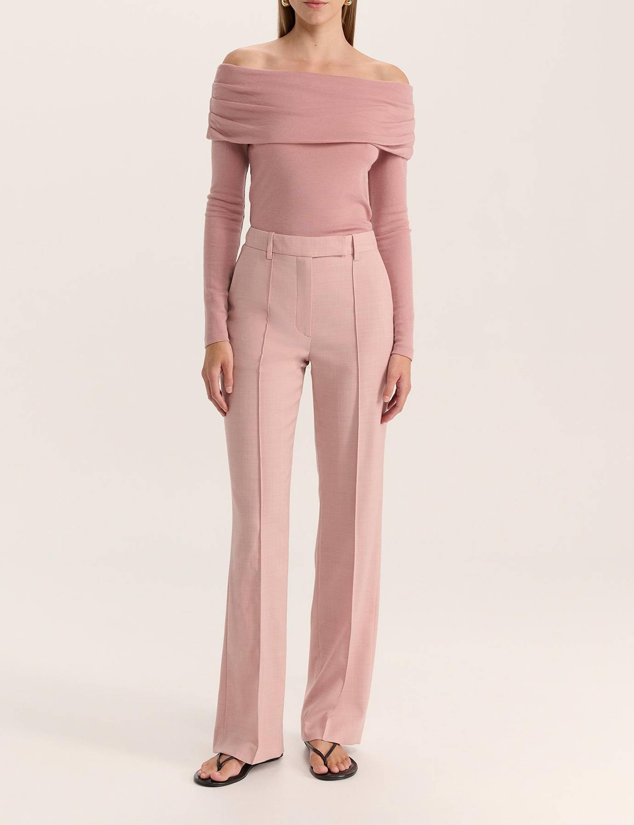 Wool Rich Seam Detail Wide Leg Trousers 2 of 6