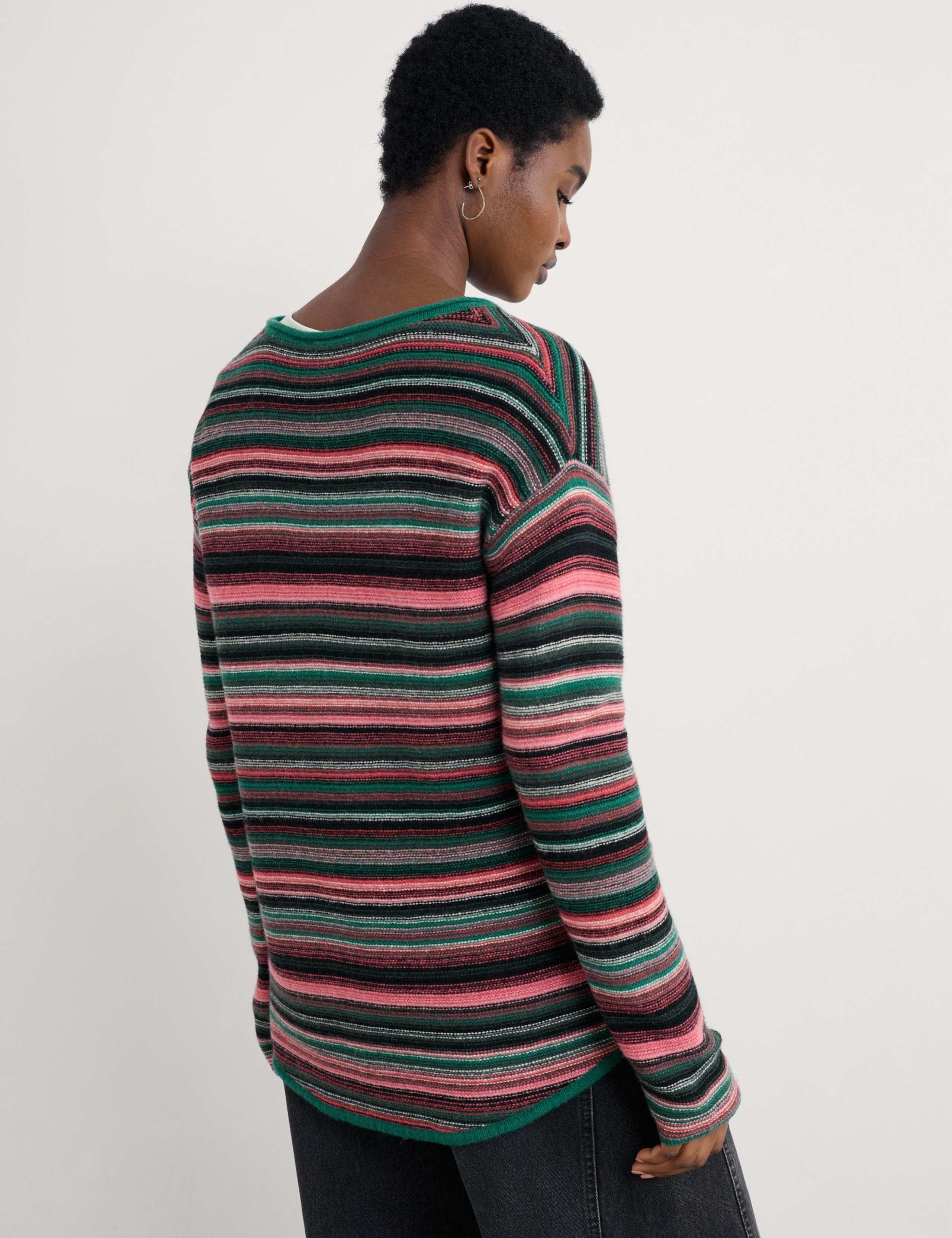 Merino Wool Rich Striped Oversized Jumper 3 of 5
