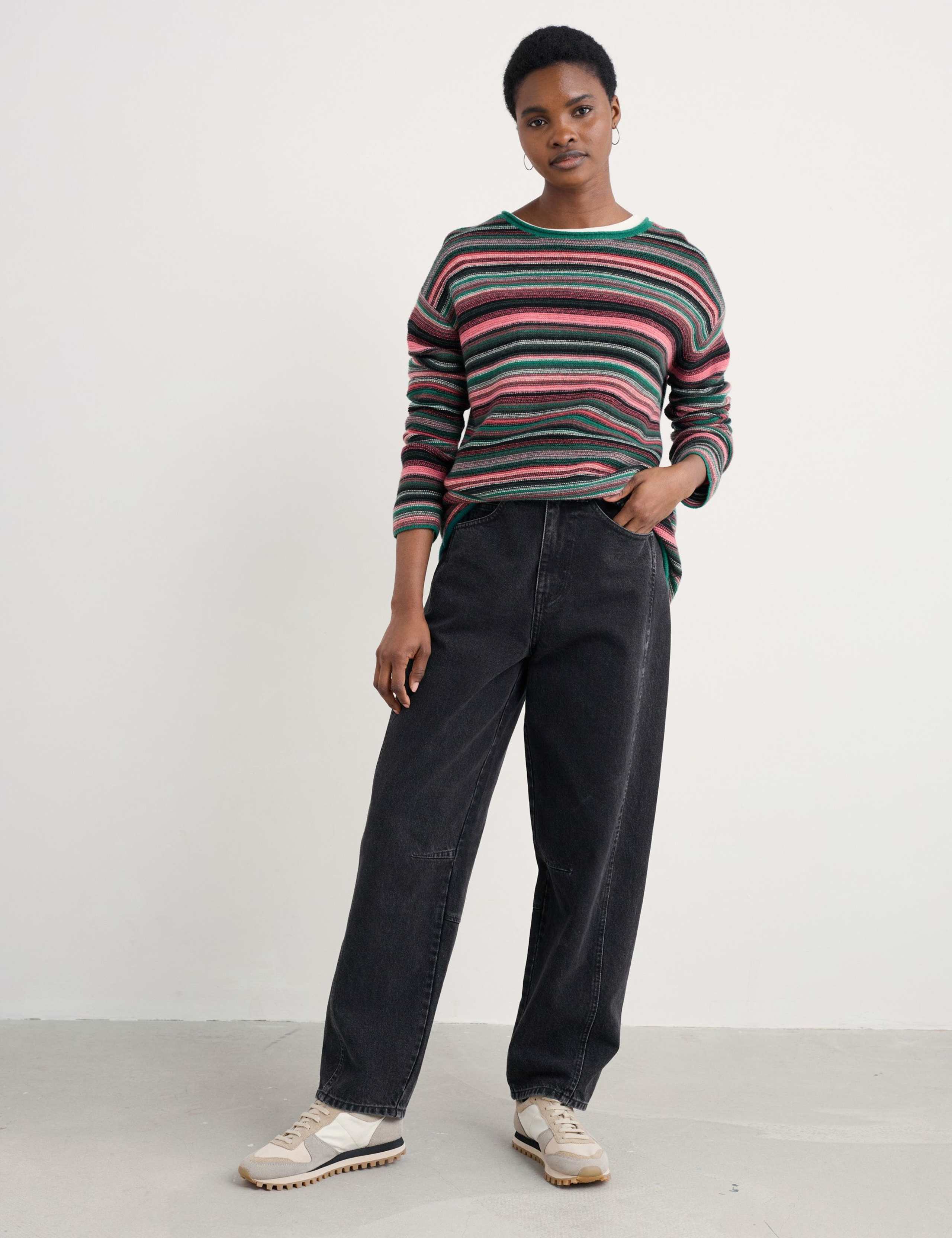 Merino Wool Rich Striped Oversized Jumper 4 of 5