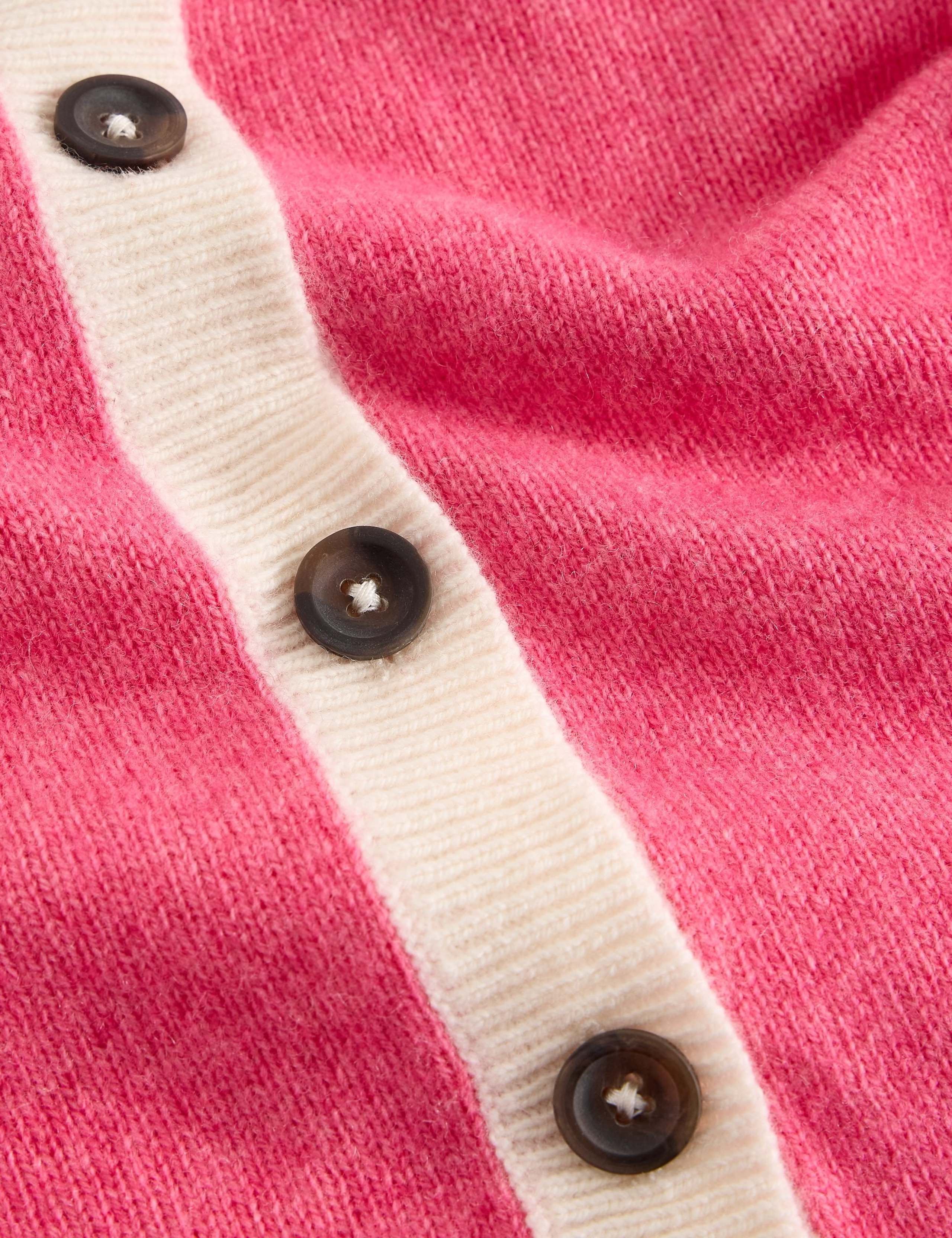 Wool Blend Colour Block Cardigan with Cotton 6 of 6