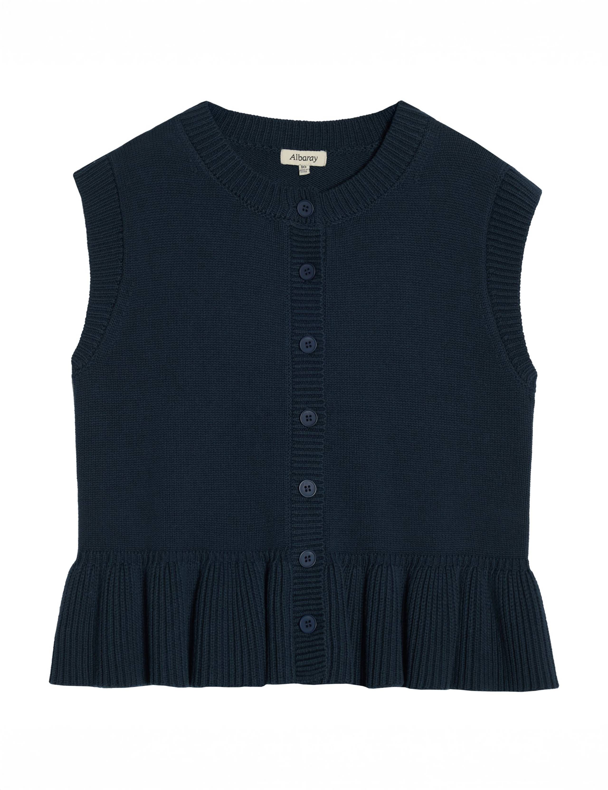 Pure Cotton Button Through Peplum Tank Top 2 of 4