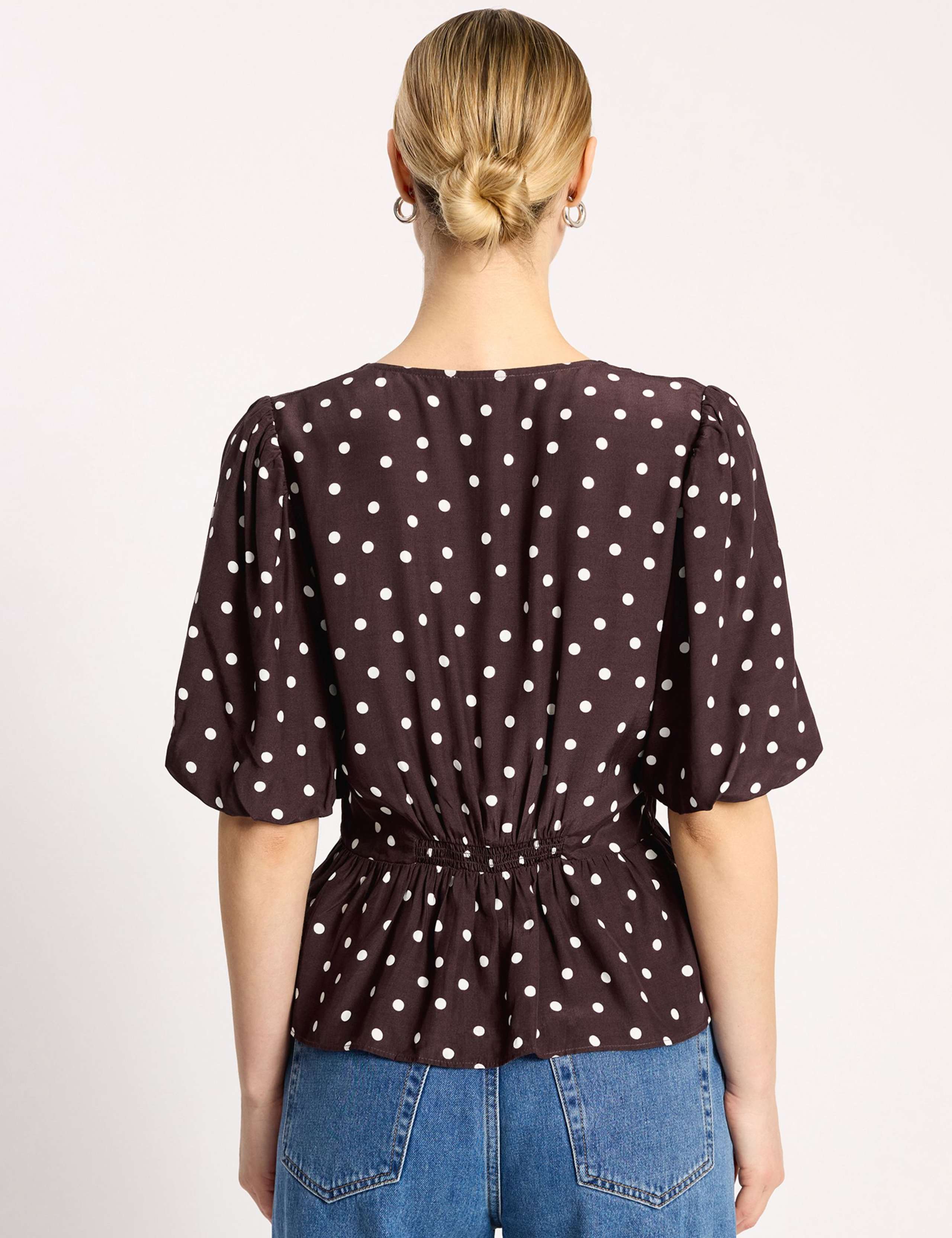 Polka Dot V-Neck Top 4 of 5