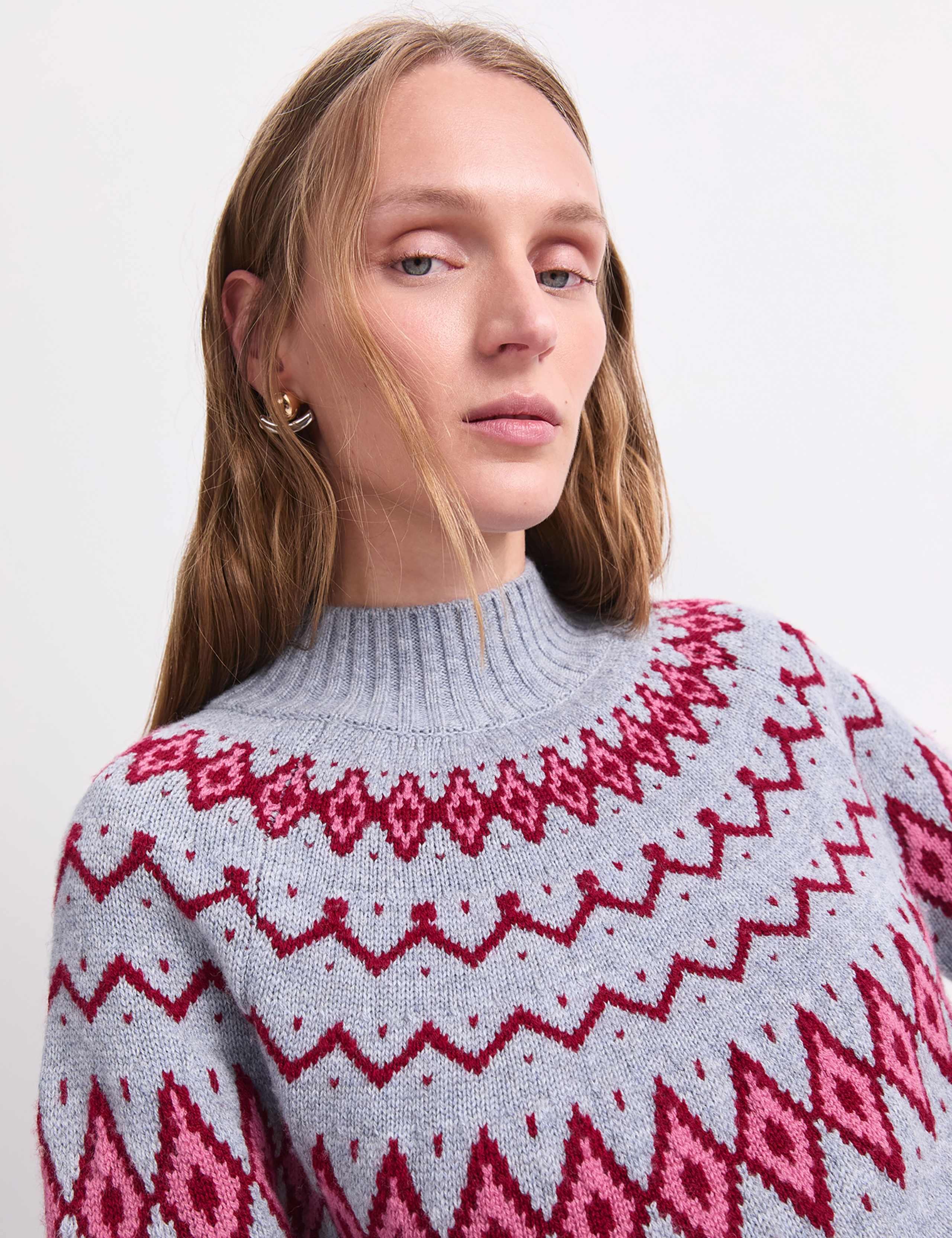 Pure Wool Jacquard Jumper 5 of 6