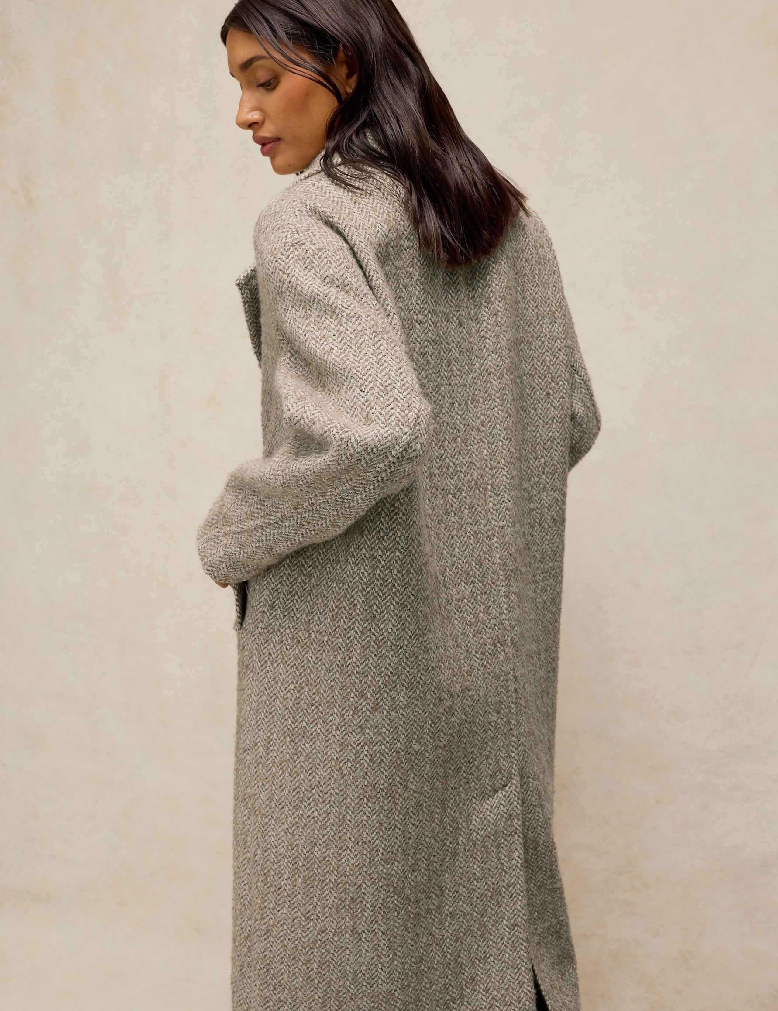 Wool-Blend Collared Crombie Overcoat 4 of 7