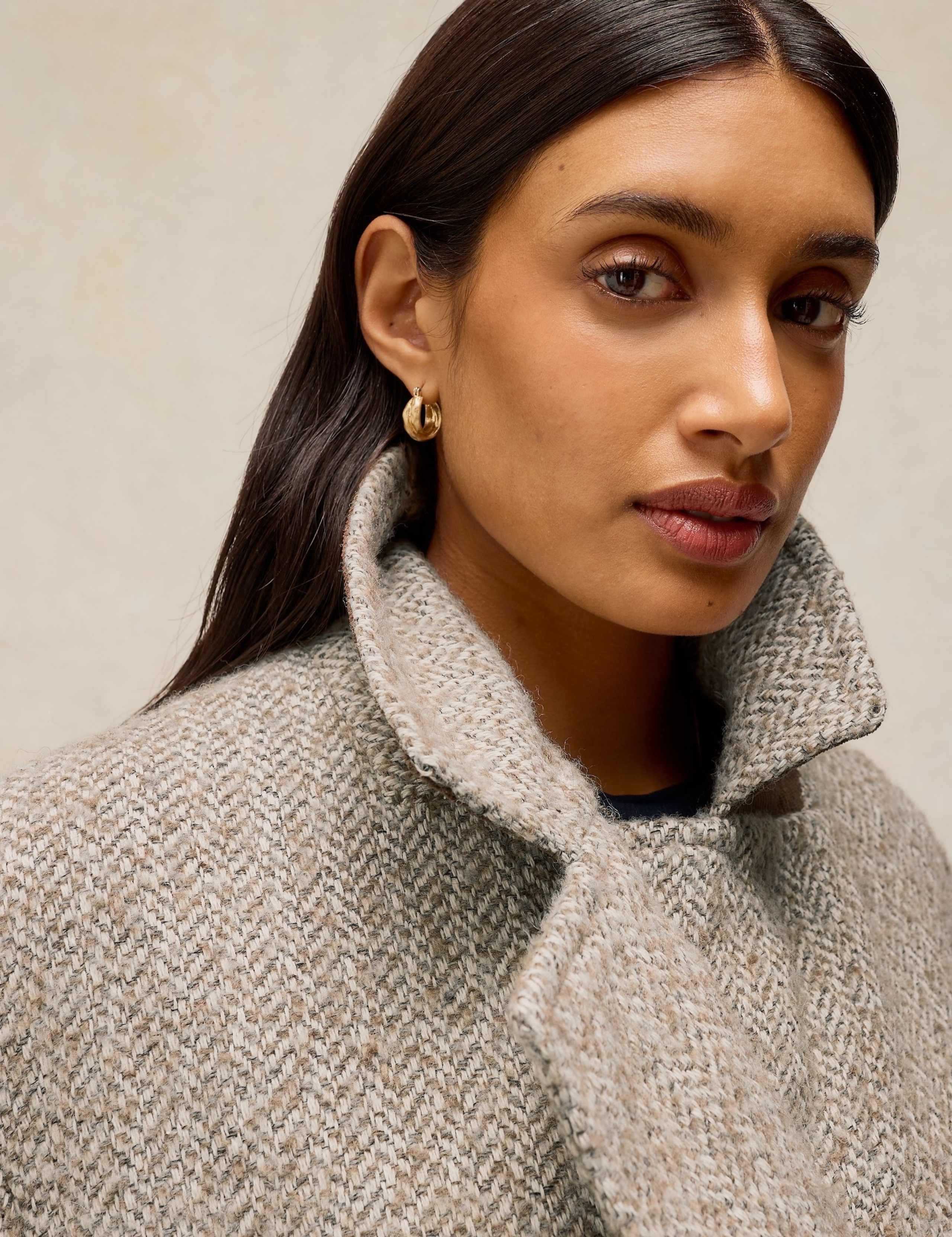 Wool-Blend Collared Crombie Overcoat 5 of 7