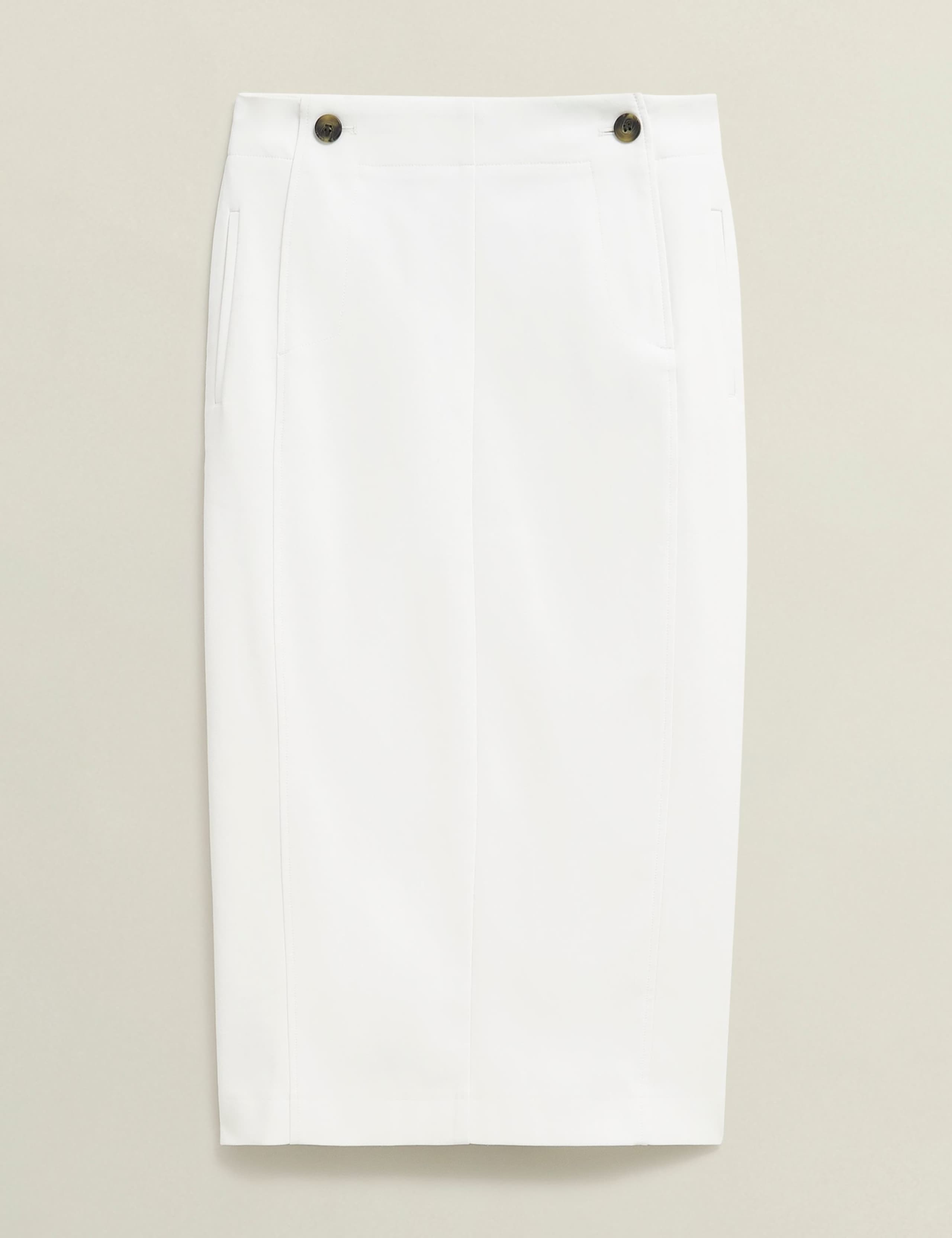 Kimmi Cotton Blend Denim Midi Pencil Skirt 2 of 7