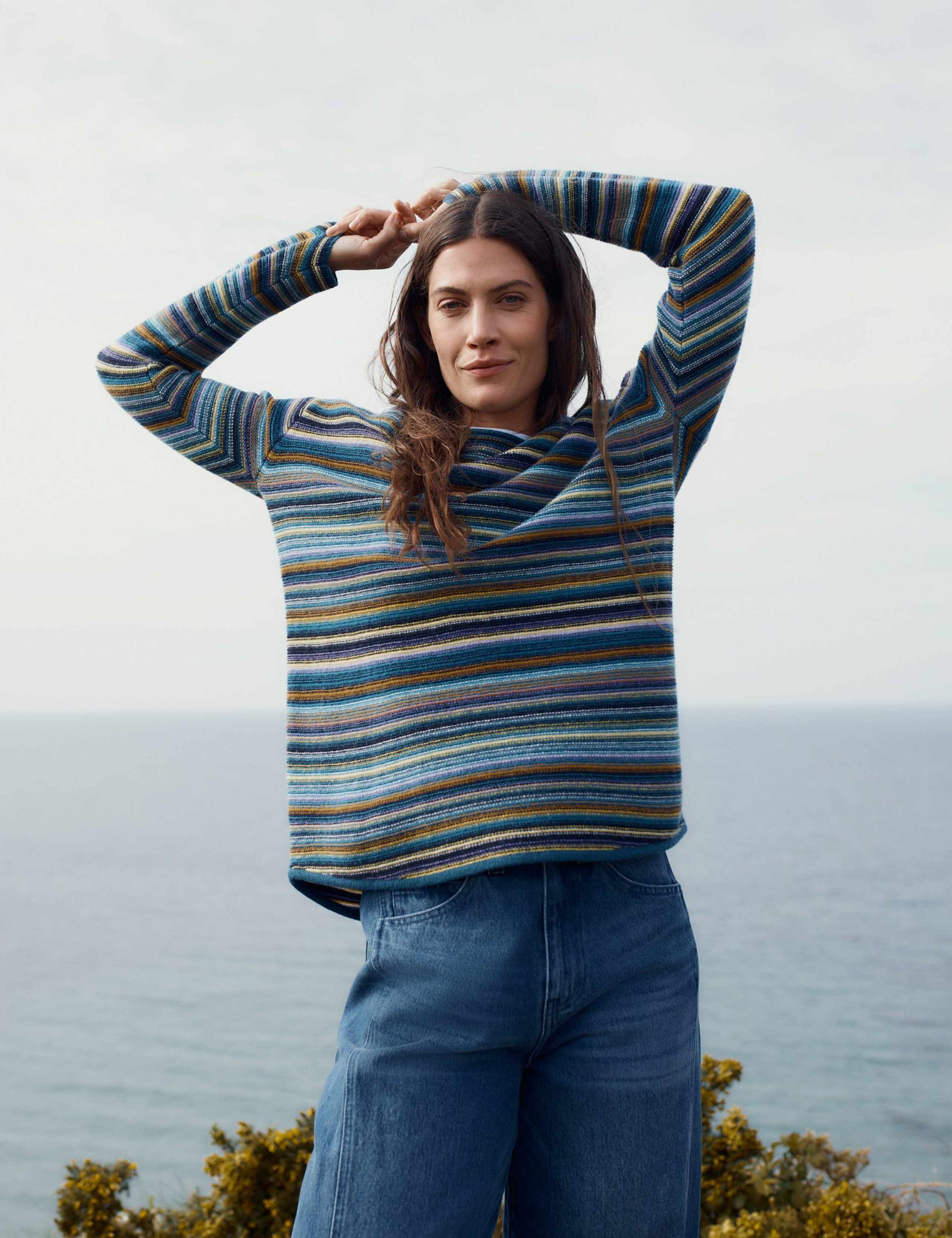 Merino Wool Rich Striped Oversized Jumper 5 of 6