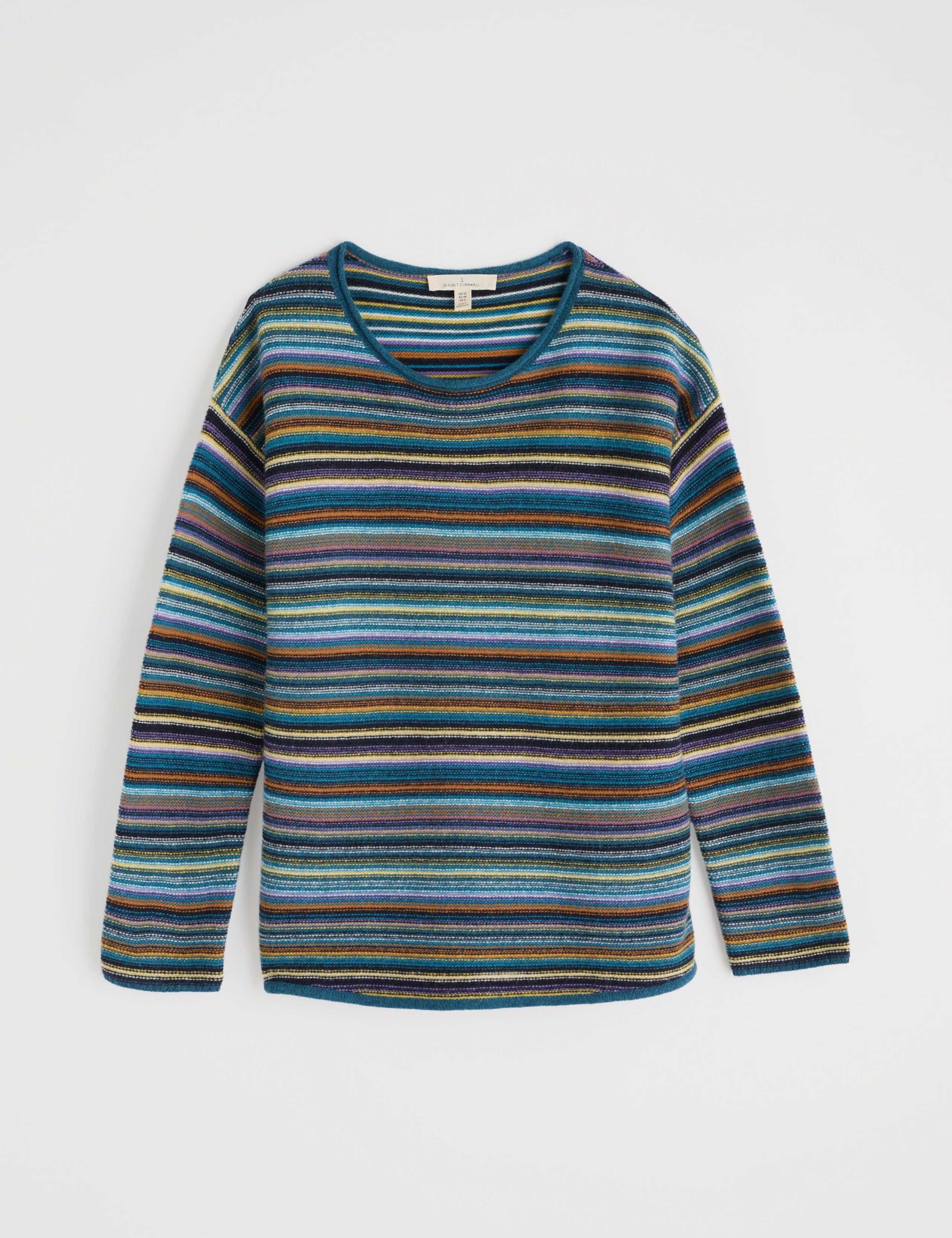 Merino Wool Rich Striped Oversized Jumper 2 of 6