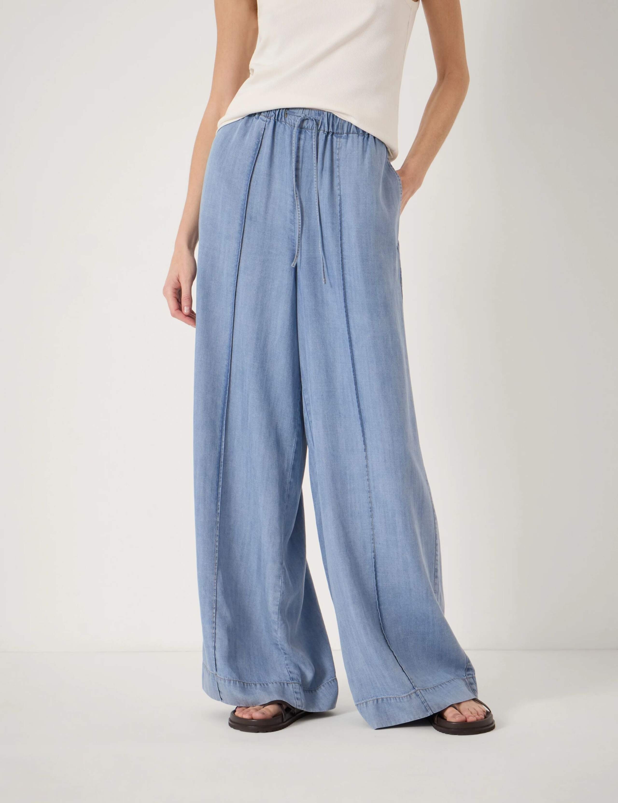 Pure Lyocell Wide Leg Trousers 1 of 5