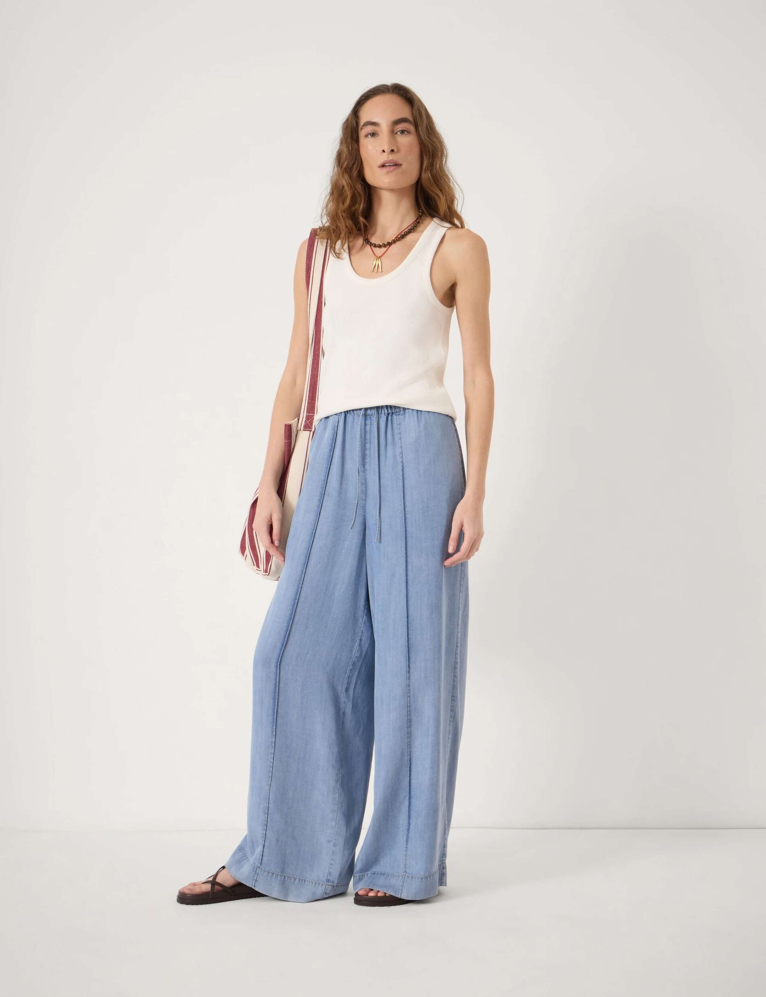 Pure Lyocell Wide Leg Trousers 3 of 5